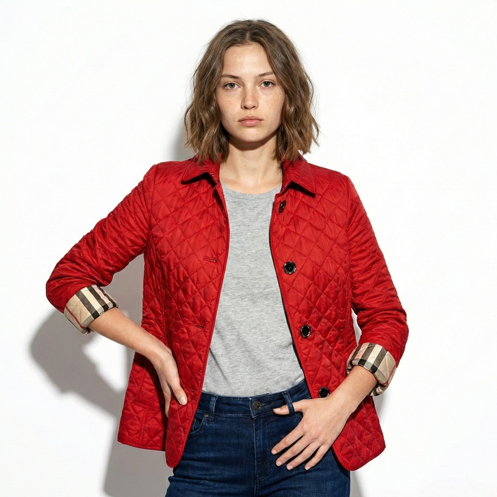 Olivia - Women's Quilted Button-Up Jacket