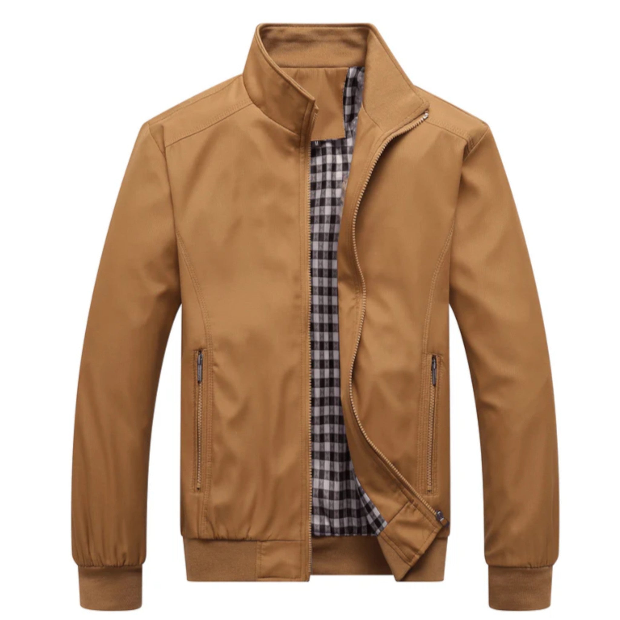 Adam – Lightweight Windproof Harrington Transition Jacket - Windbreaker - Khaki - Jones & Smith