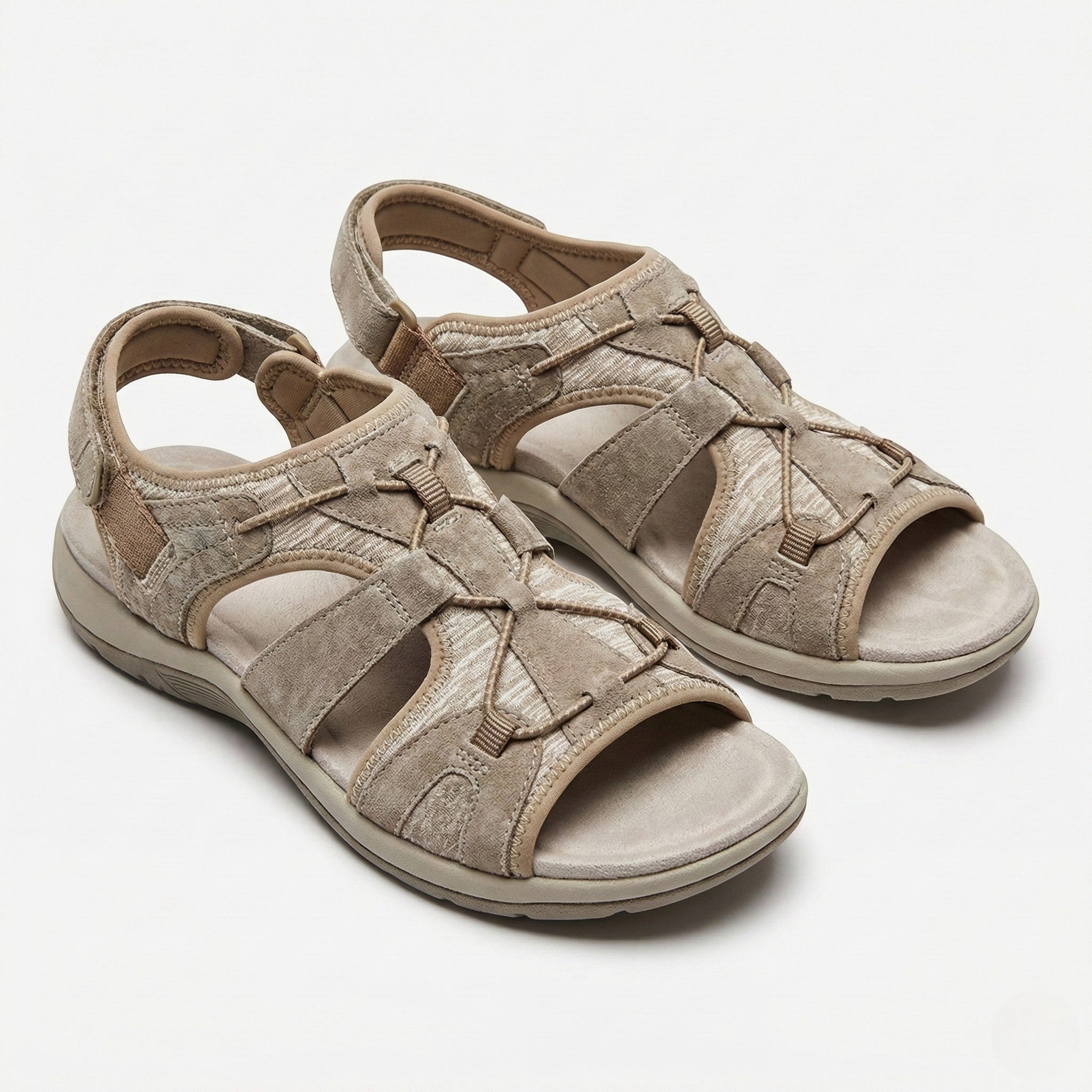 Alice - Women's Adjustable Sandals with Arch Support - Sandals - Khaki - Jones & Smith