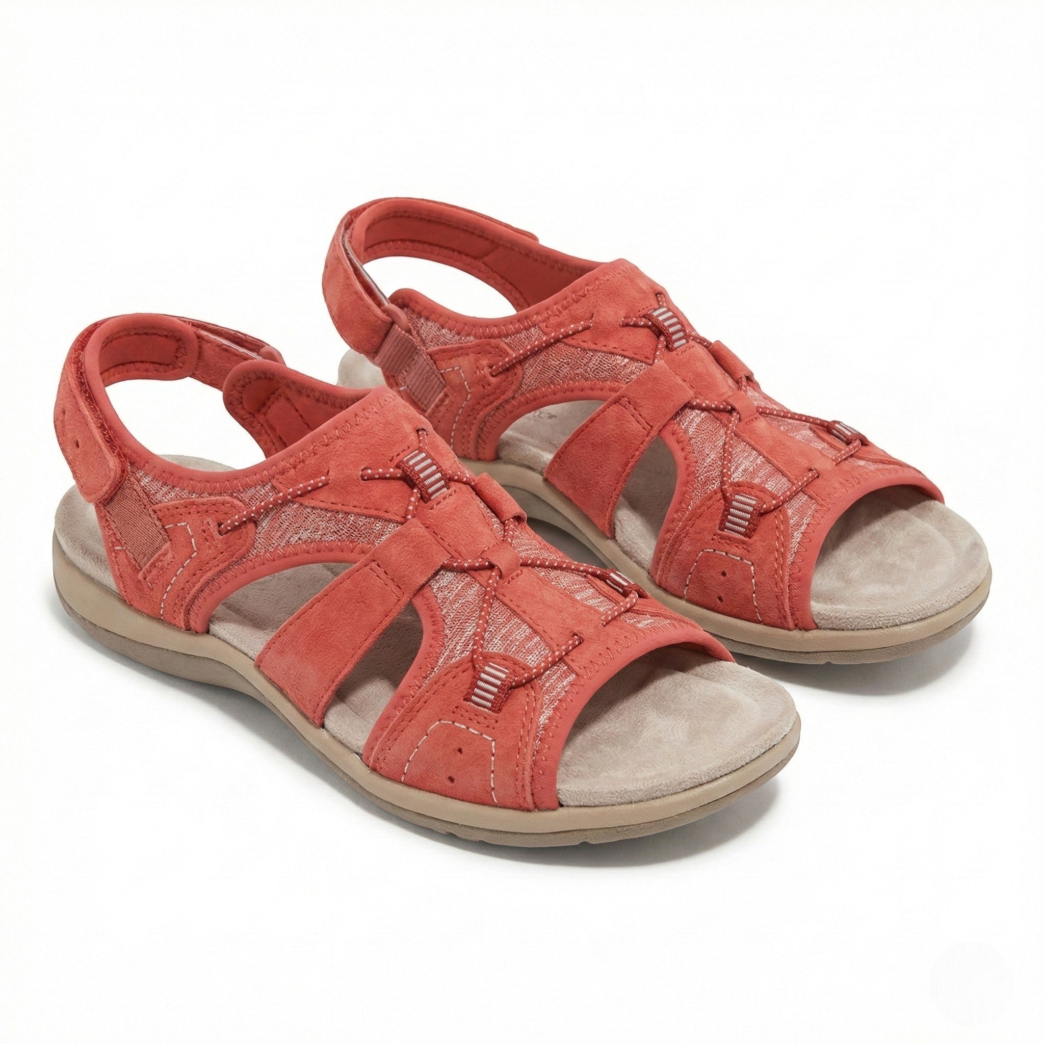 Alice - Women's Adjustable Sandals with Arch Support - Sandals - Red - Jones & Smith
