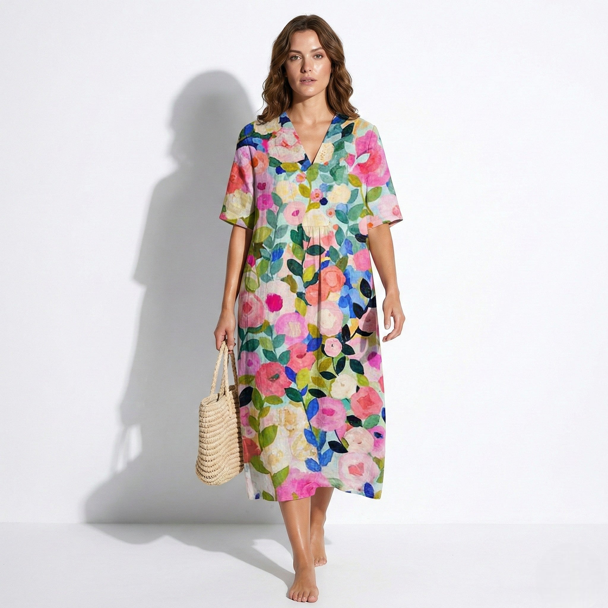 Amelia - Women's Floral Midi Dress - Dress - Floral 1 - Jones & Smith