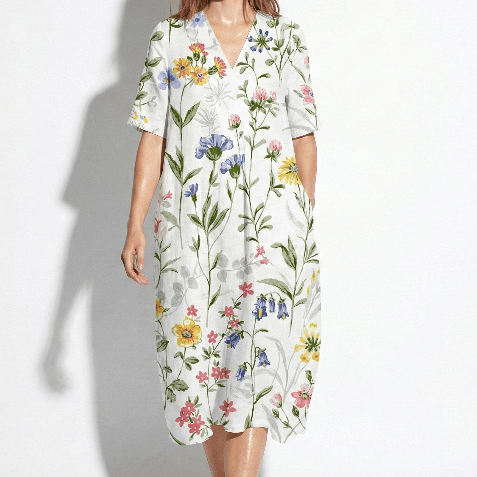 Amelia - Women's Floral Midi Dress - Dress - Floral 2 - Jones & Smith