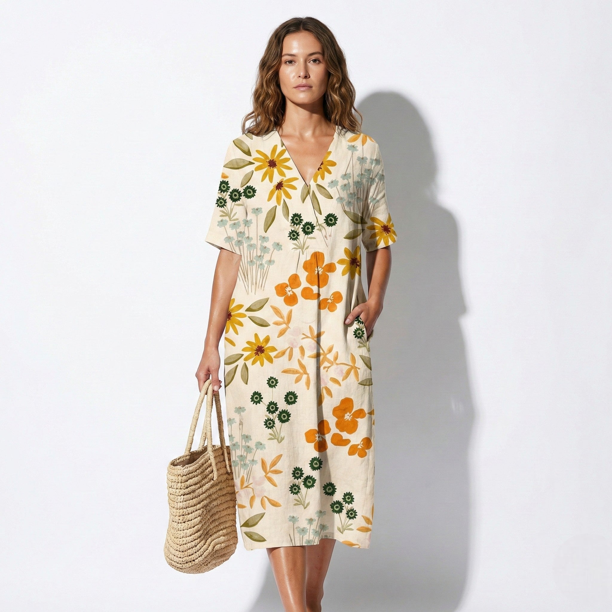 Amelia - Women's Floral Midi Dress - Dress - Floral 3 - Jones & Smith
