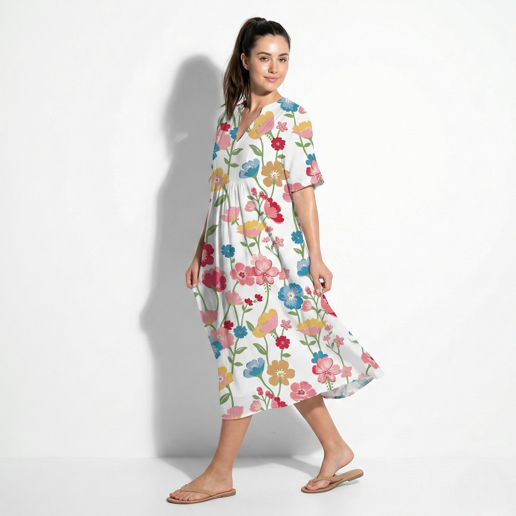 Amelia - Women's Floral Midi Dress - Dress - Floral 8 - Jones & Smith
