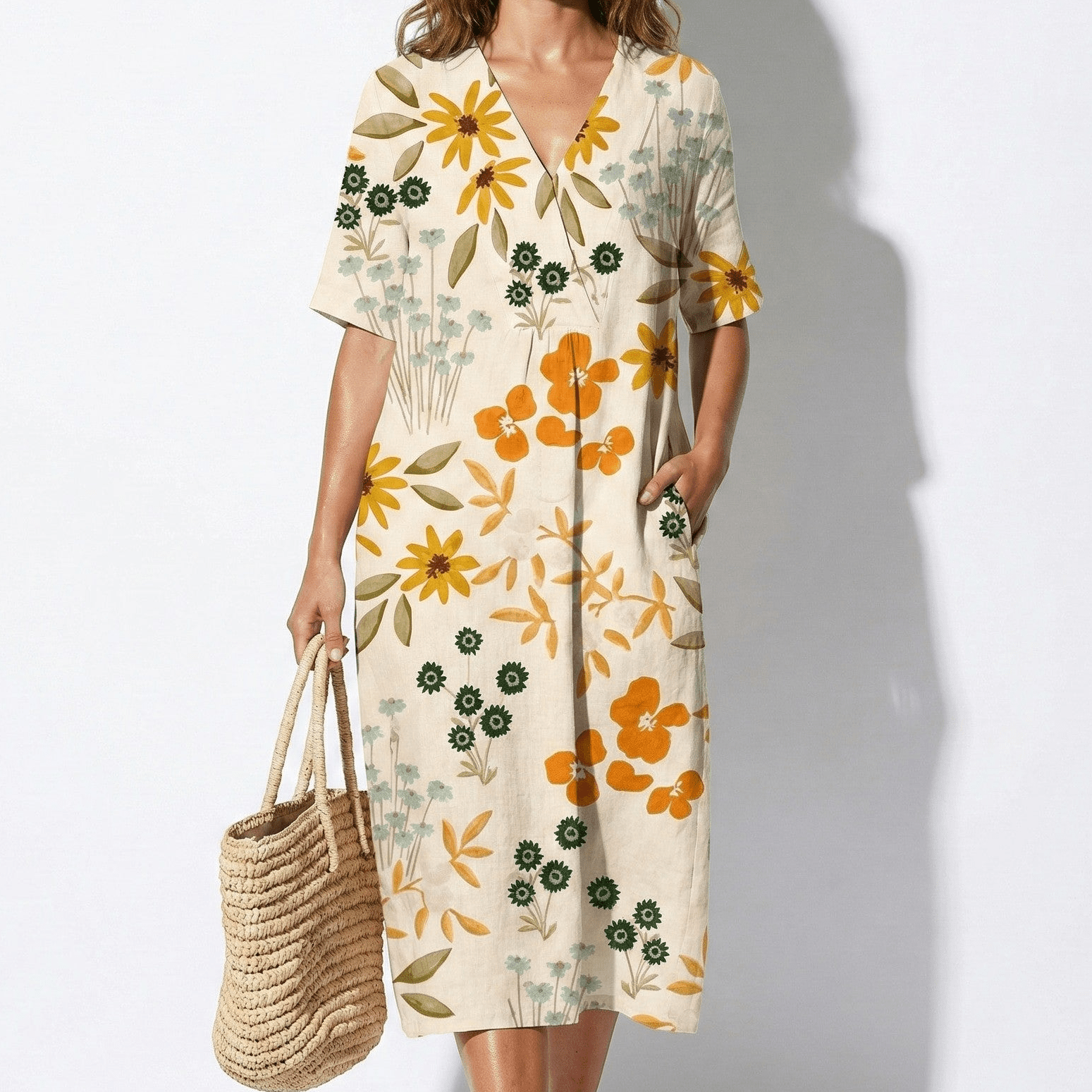Amelia - Women's Floral Midi Dress - Dress - Floral 3 - Jones & Smith
