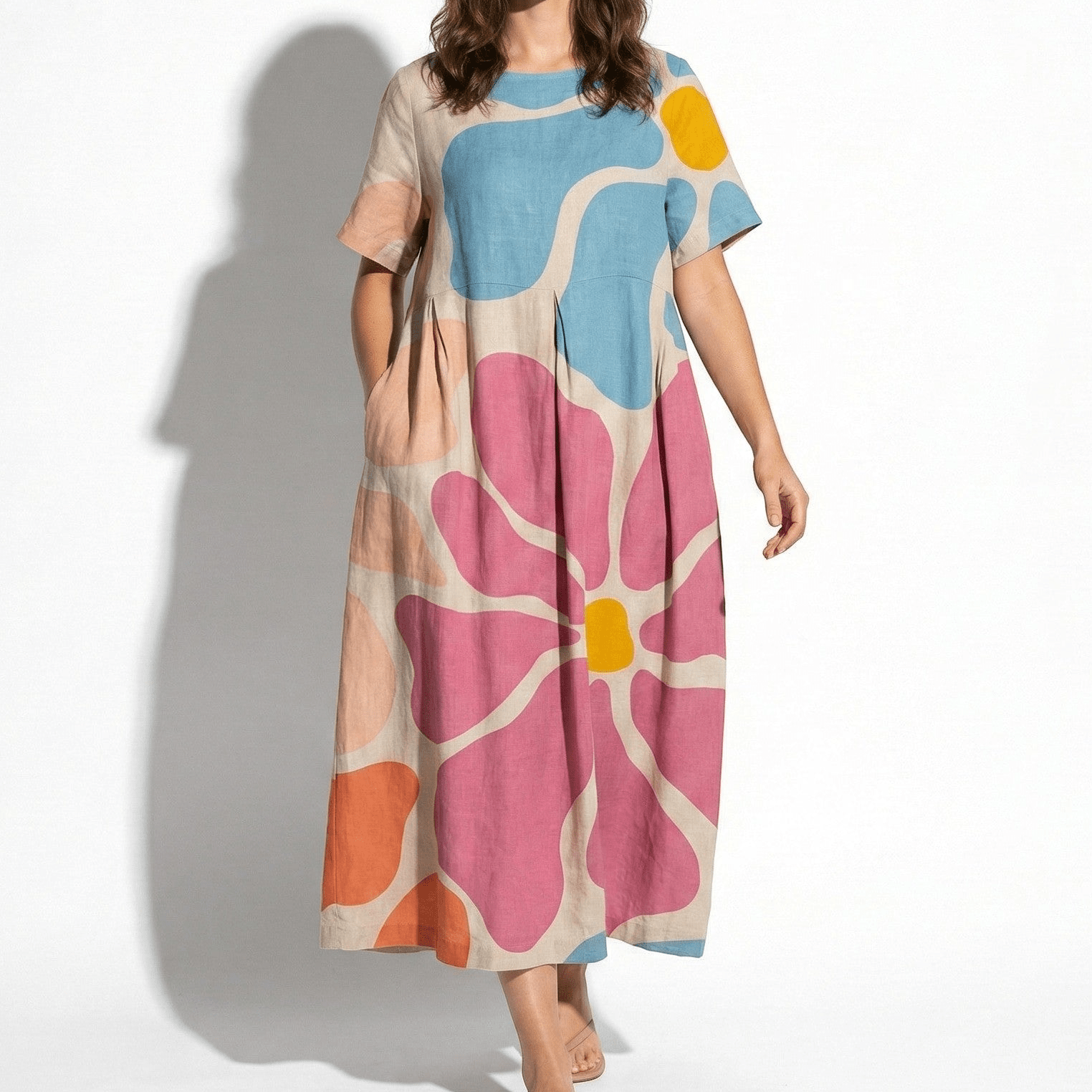 Amelia - Women’s Maxi Dress with Abstract Print and Loose Fit - Dress - LX - 41 - Jones & Smith
