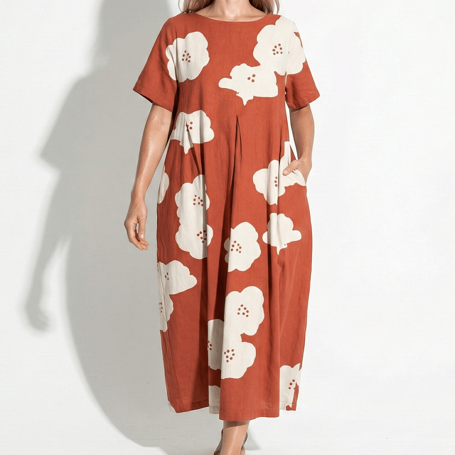 Amelia - Women’s Maxi Dress with Abstract Print and Loose Fit - Dress - LX - 49 - Jones & Smith