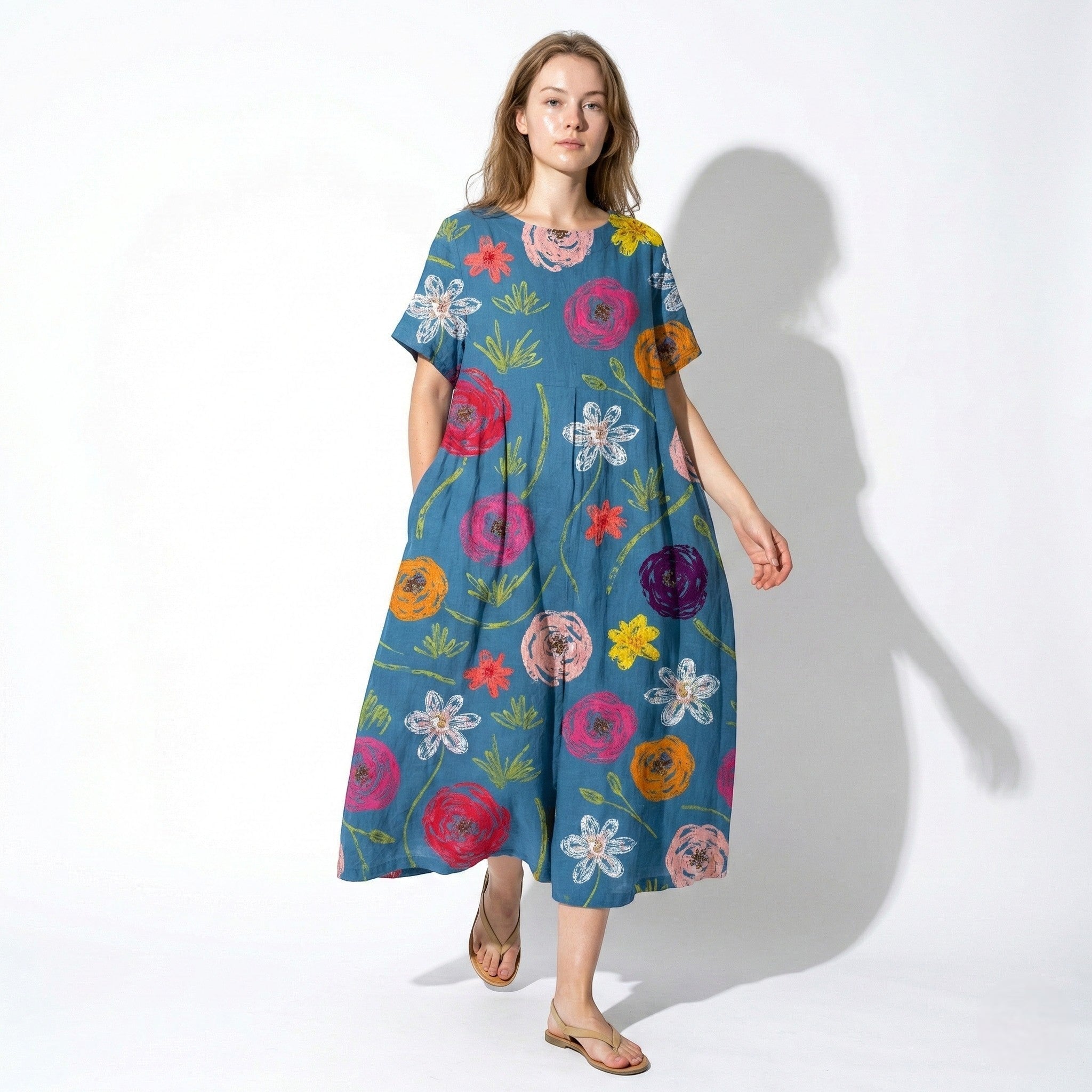 Amelia - Women’s Maxi Dress with Abstract Print and Loose Fit - Dress - LX - 47 - Jones & Smith