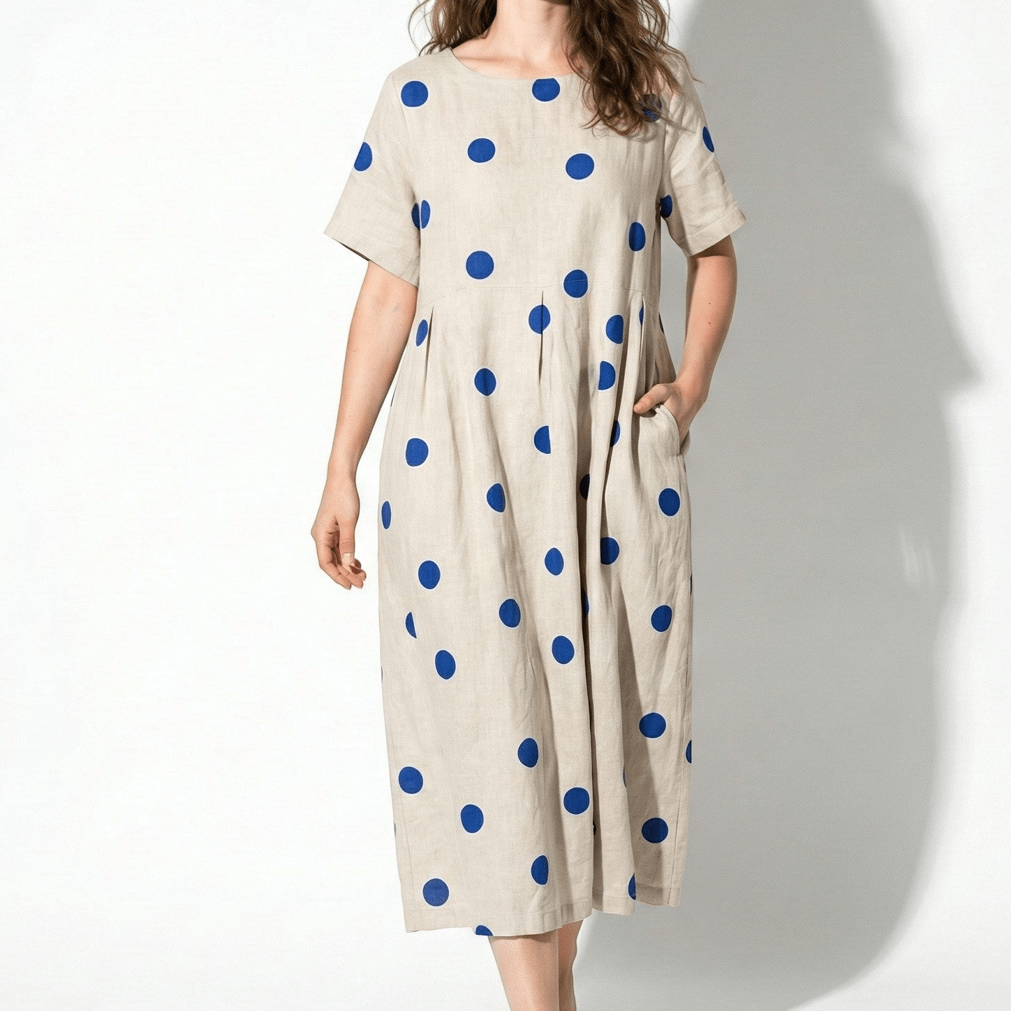 Amelia - Women’s Maxi Dress with Abstract Print and Loose Fit - Dress - LX - 48 - Jones & Smith