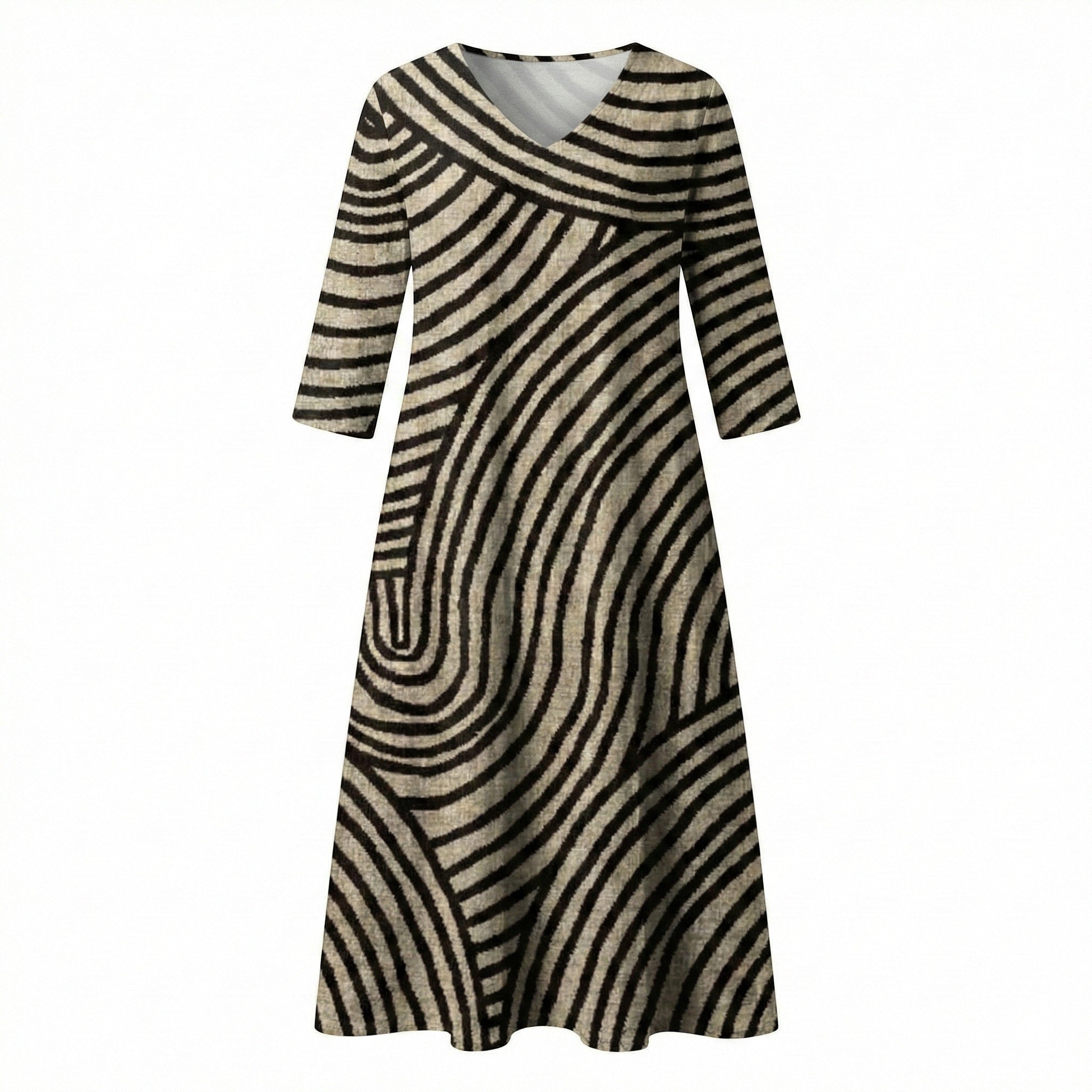 Amelia - Women’s V - Neck Striped Maxi Dress with Pockets - Streifenkleid - S - Jones & Smith