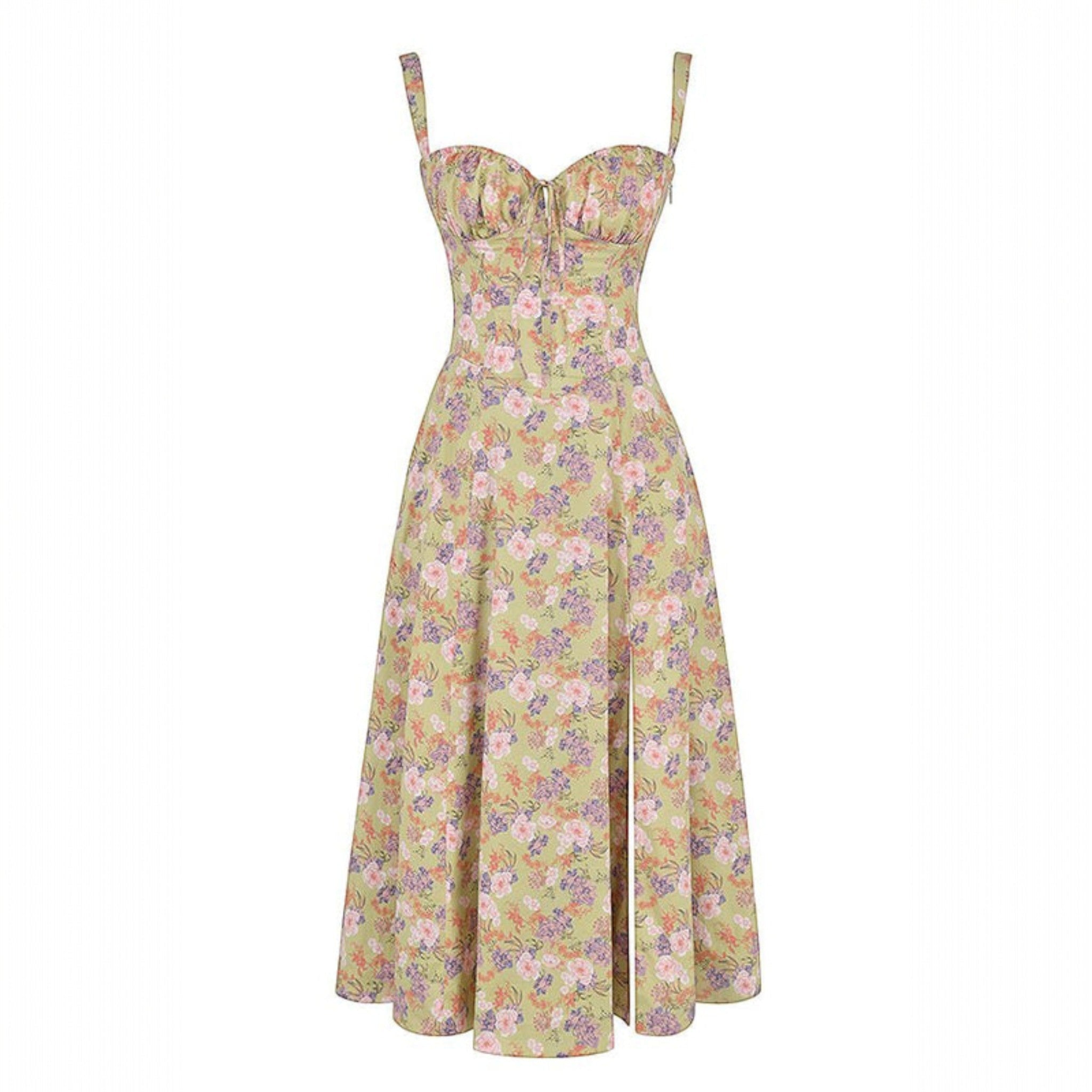 Anna - Women's Corset Midi Dress with Flattering Fit - Dress - Pink - Jones & Smith