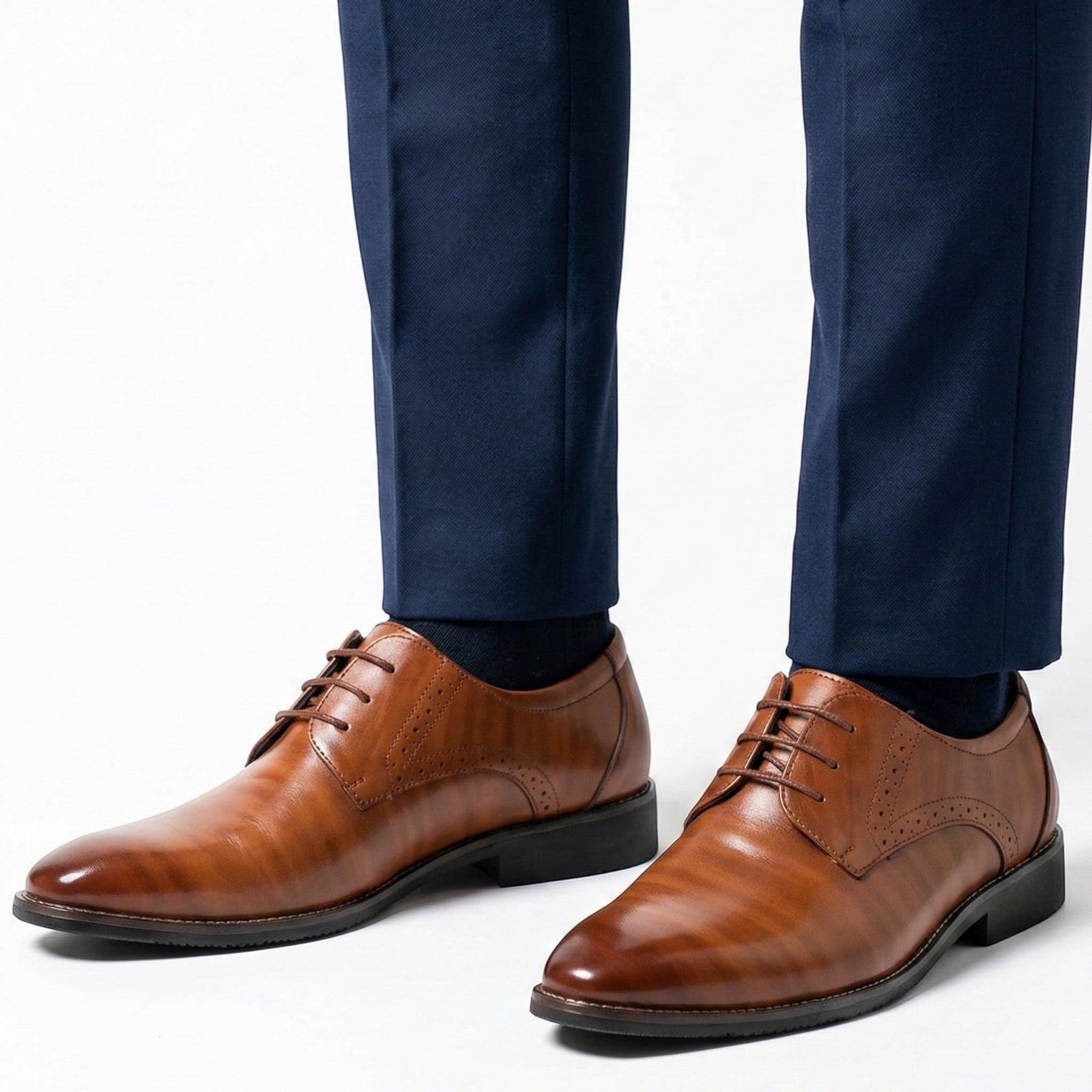 Arthur - Men's Refined Derby Shoes with Subtle Brogue Detailing - Schoenen heren - Yellow - Jones & Smith