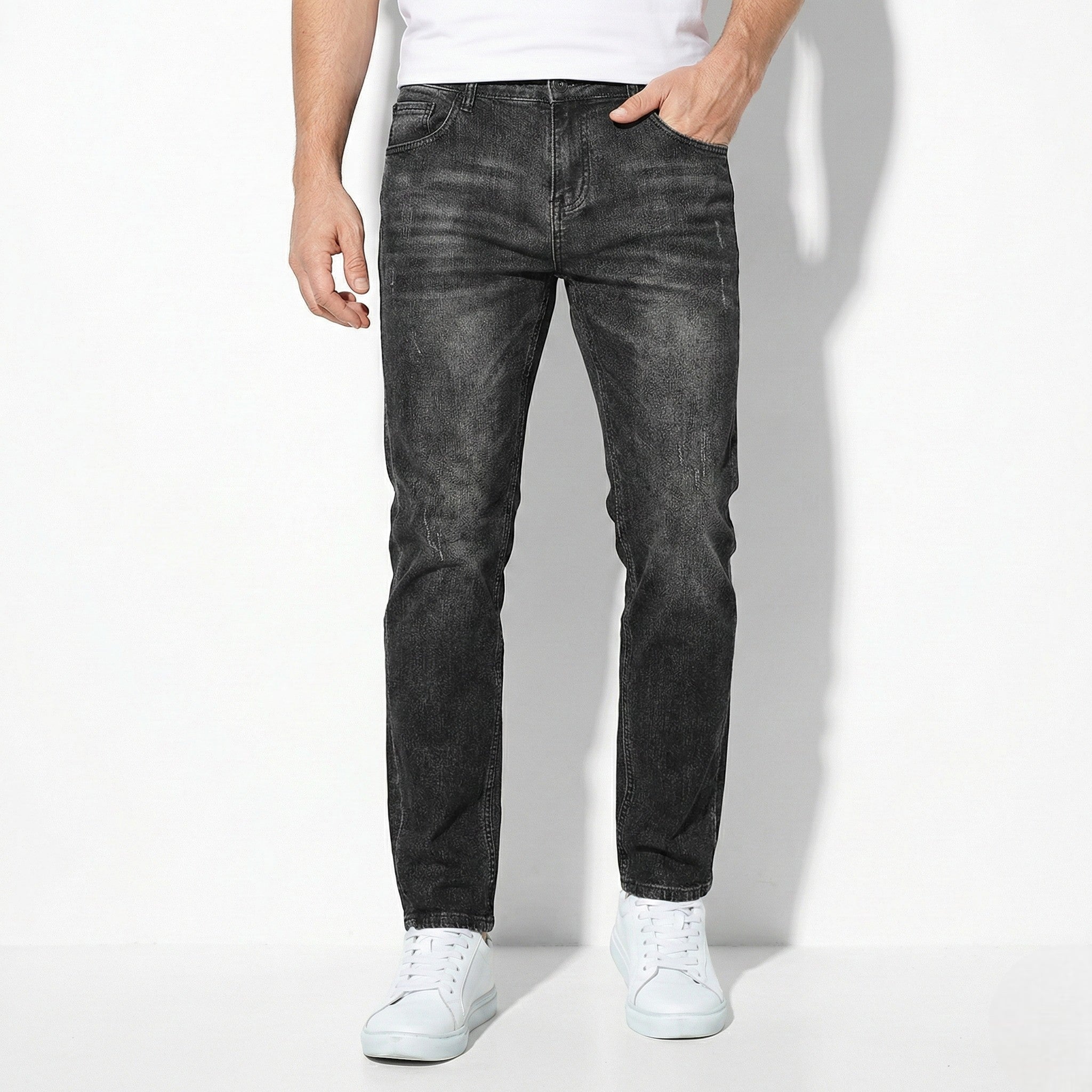 Arthur - Men's Slim Fit Jeans with Practical Pockets - Pants - Black - Jones & Smith