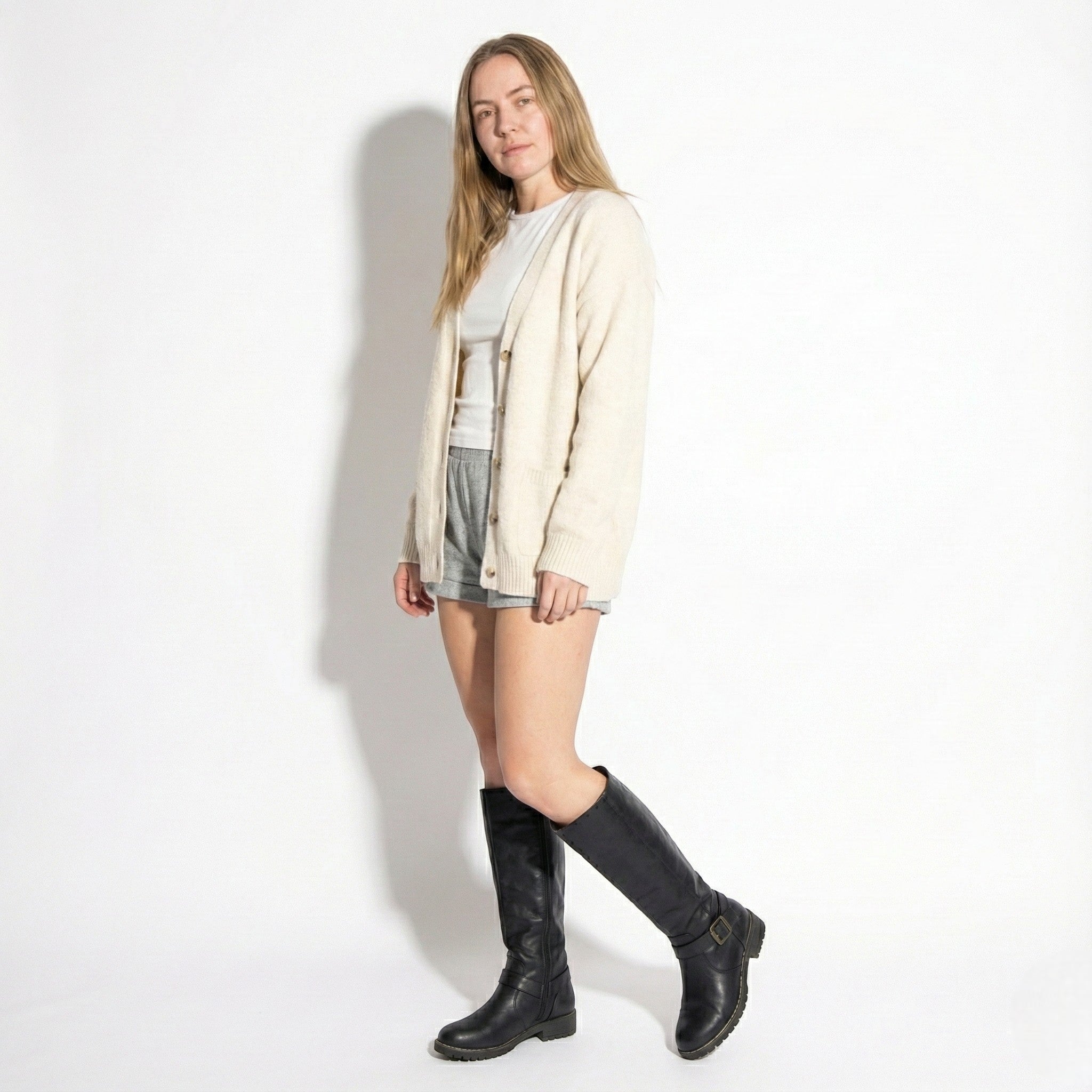 Aurela – Women’s Leather Supportive Knee - High Boots - Leather Boots - Black - Jones & Smith