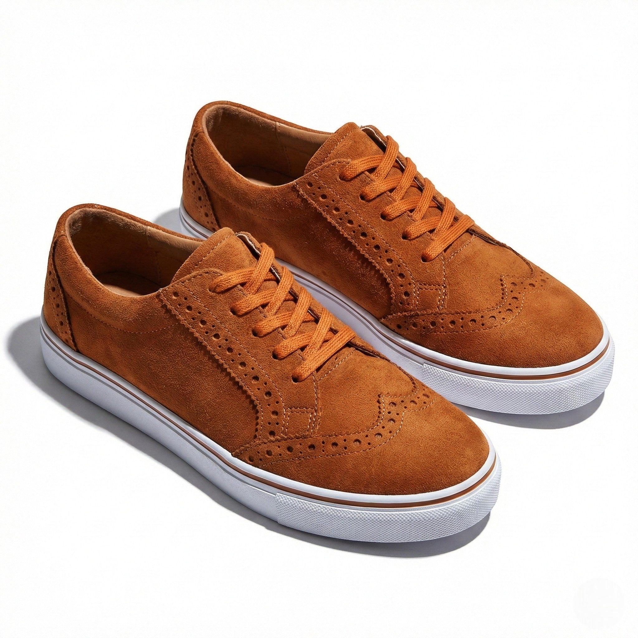 Ava - Women’s Lace - Up Trainers with Brogue Detail - Shoes - Brown - Jones & Smith