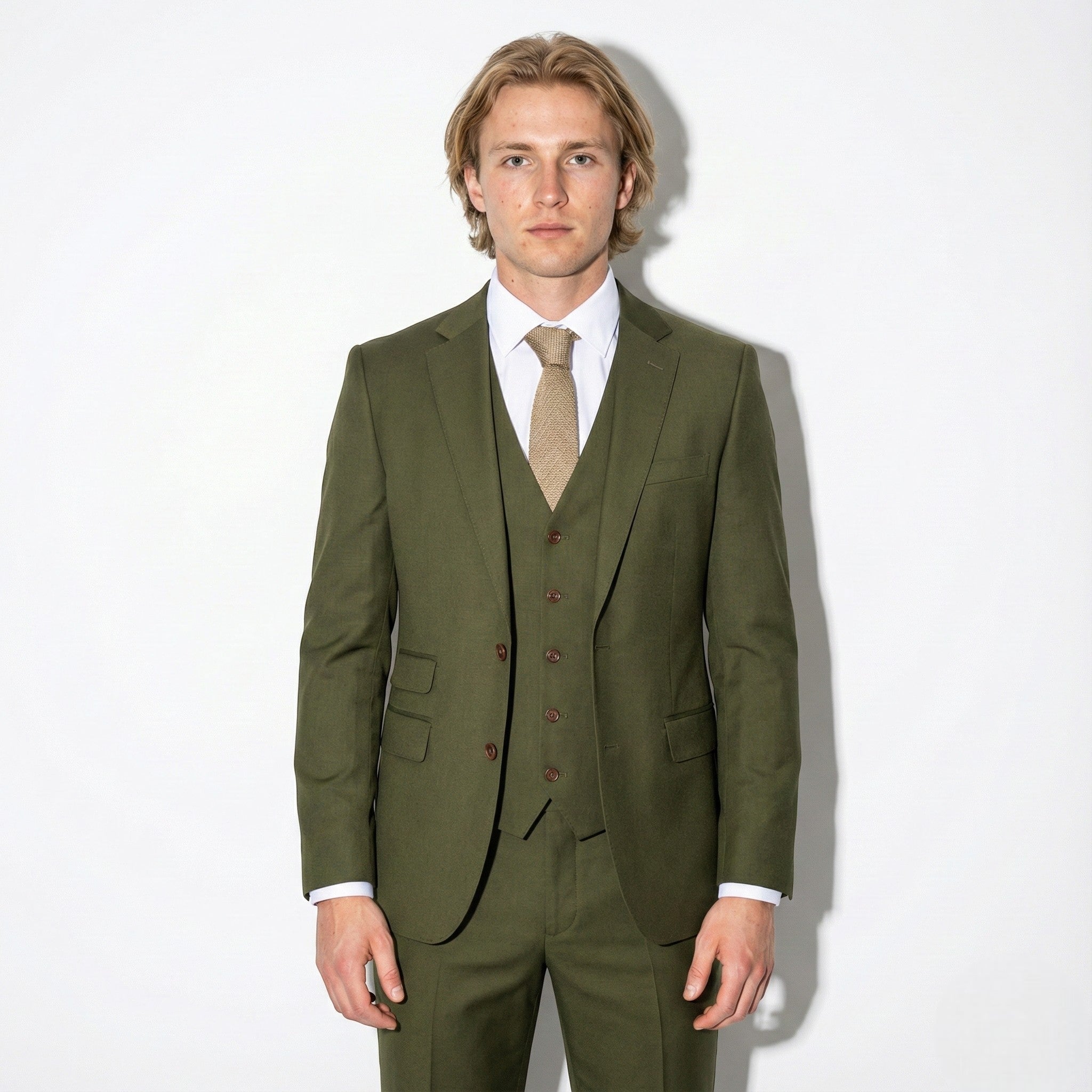 Benjamin - Men’s Stylish Formal Suit with Jacket, Waistcoat & Trousers - Sets - Green - Jones & Smith