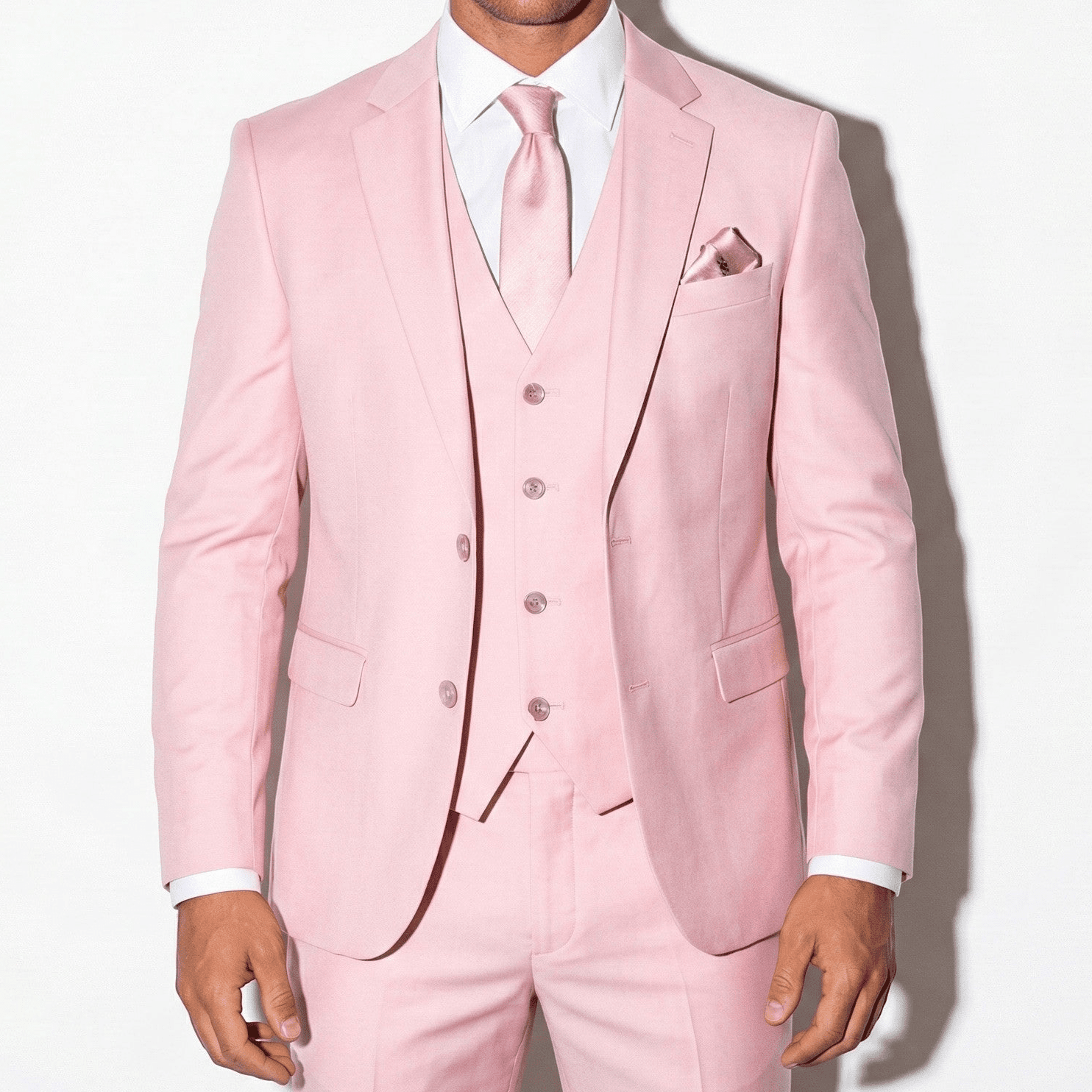 Benjamin - Men’s Stylish Formal Suit with Jacket, Waistcoat & Trousers - Sets - Pink - Jones & Smith