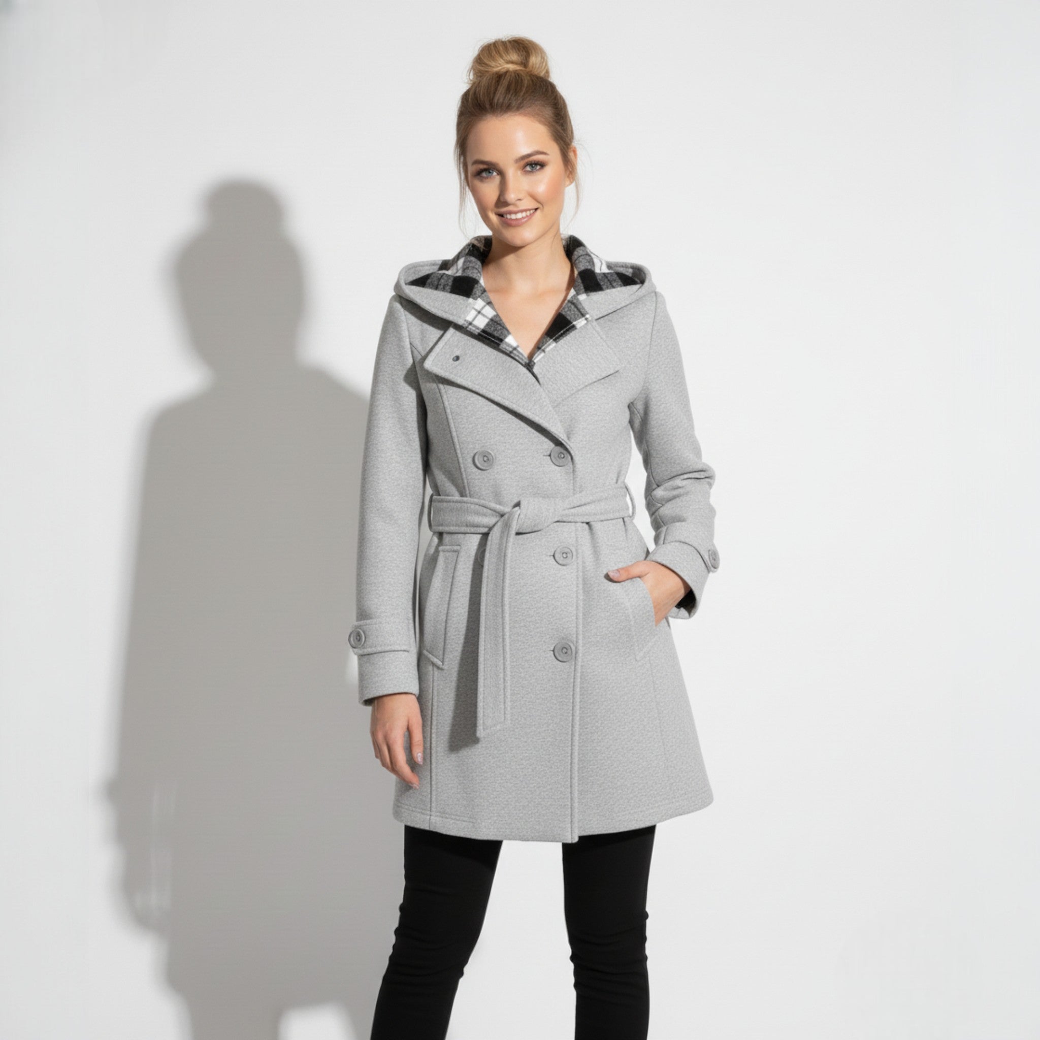 Celestine – Women’s Cotton Belted Waterproof Trench Coat - Overcoats - Grey - Jones & Smith