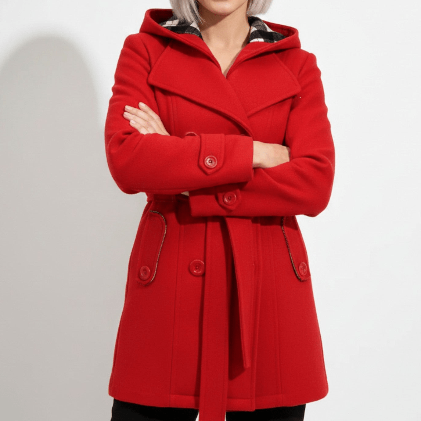 Celestine – Women’s Cotton Belted Waterproof Trench Coat - Overcoats - Red - Jones & Smith