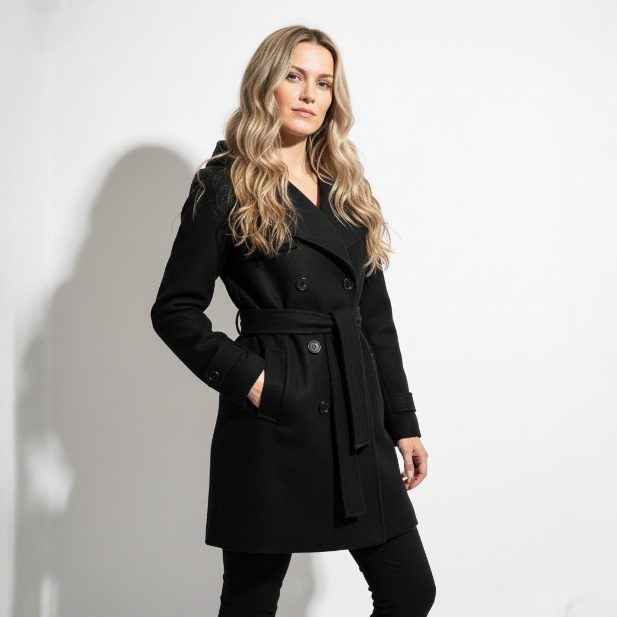 Celestine – Women’s Cotton Belted Waterproof Trench Coat - Overcoats - Black - Jones & Smith