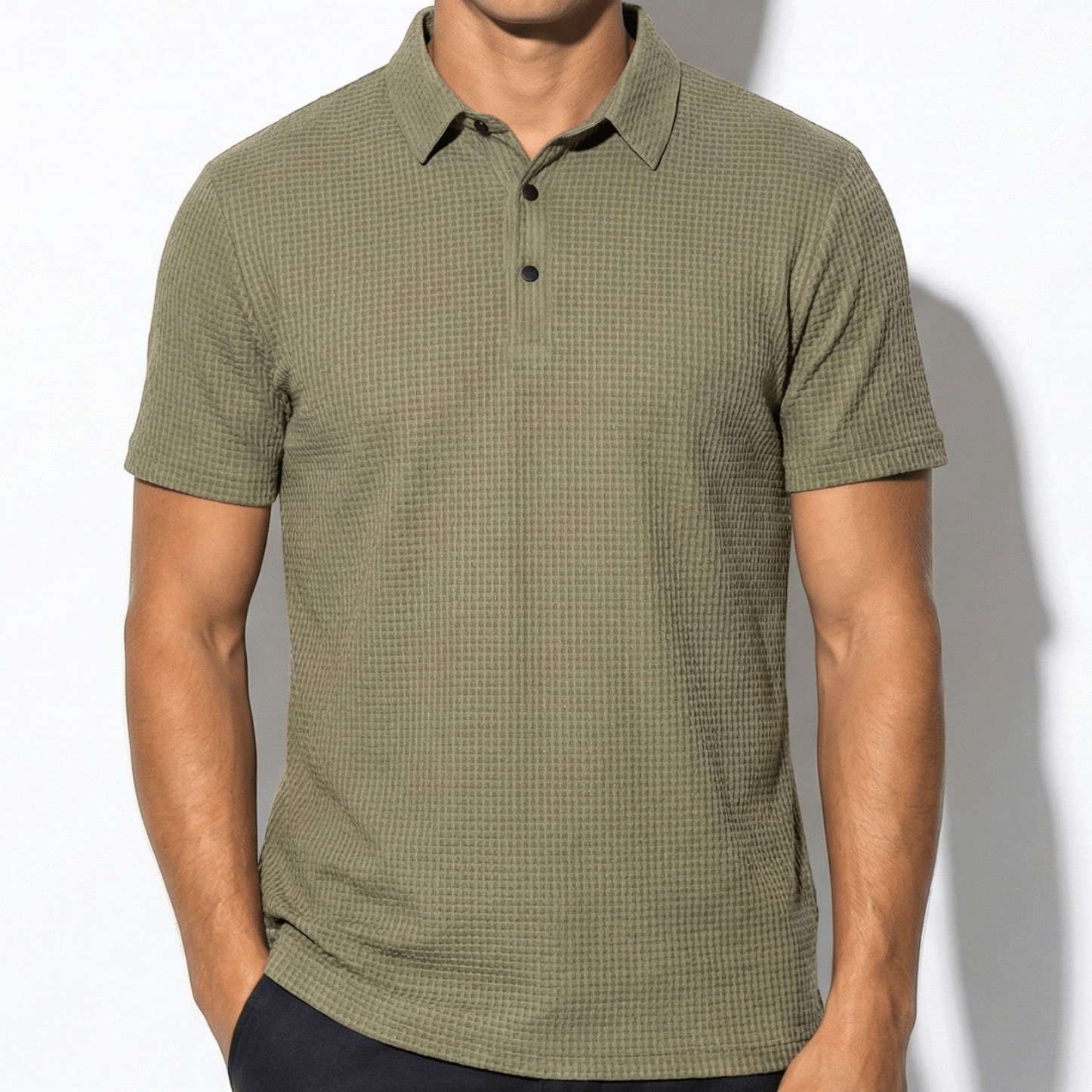 Charles - Men's Wrinkle - Resistant Polo Shirt with Classic Collar - Shirt - Light Green - Jones & Smith