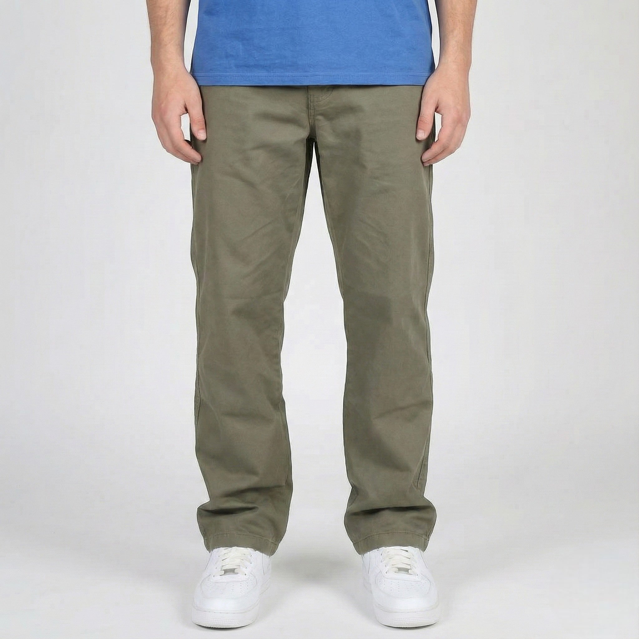 Charlie - Men's Relaxed - Fit Chino Trousers with Elastic Waist - Pants - Dark Green - Jones & Smith