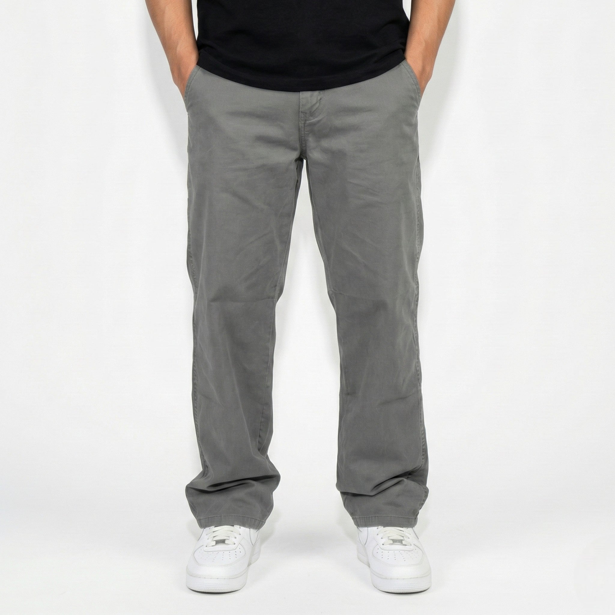 Charlie - Men's Relaxed - Fit Chino Trousers with Elastic Waist - Pants - Dark grey - Jones & Smith