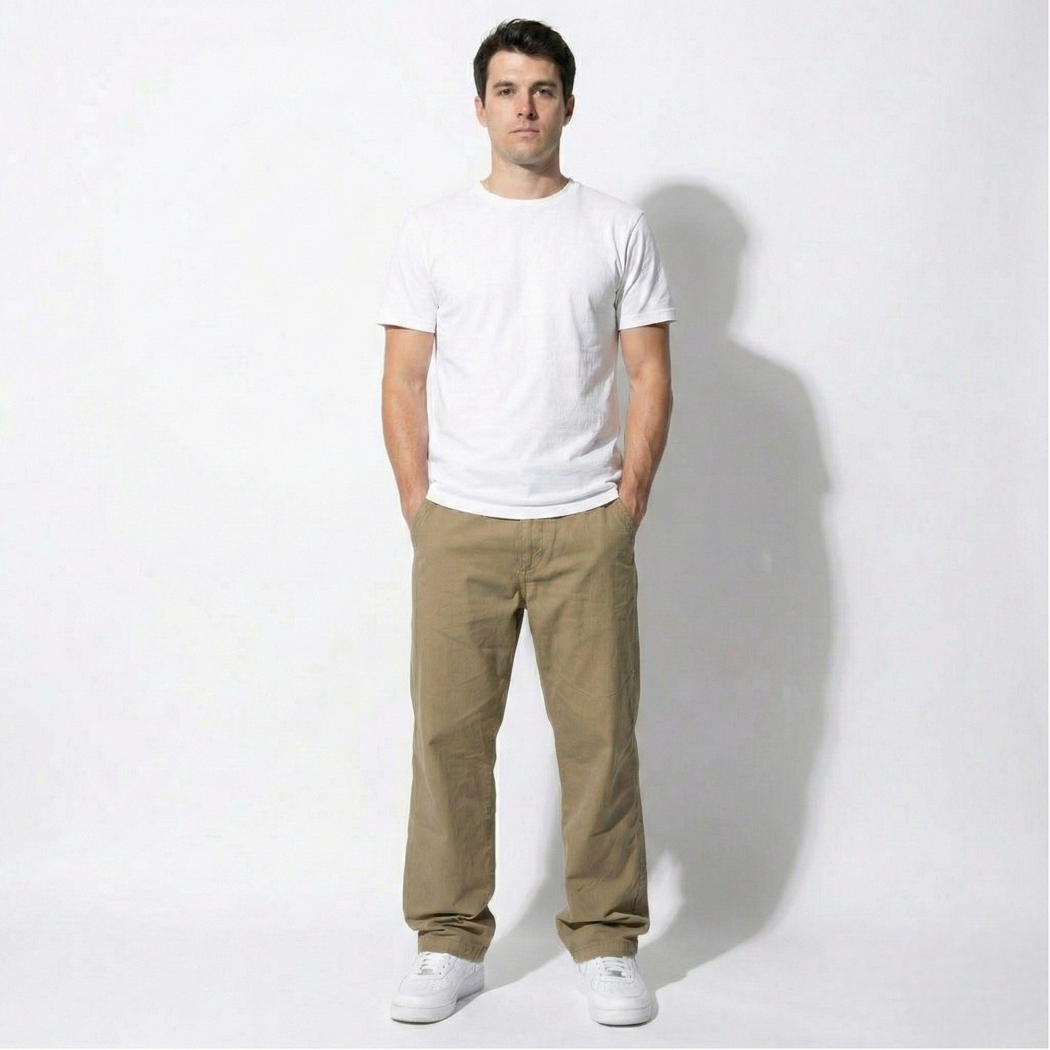 Charlie - Men's Relaxed - Fit Chino Trousers with Elastic Waist - Pants - Dark Yellow - Jones & Smith