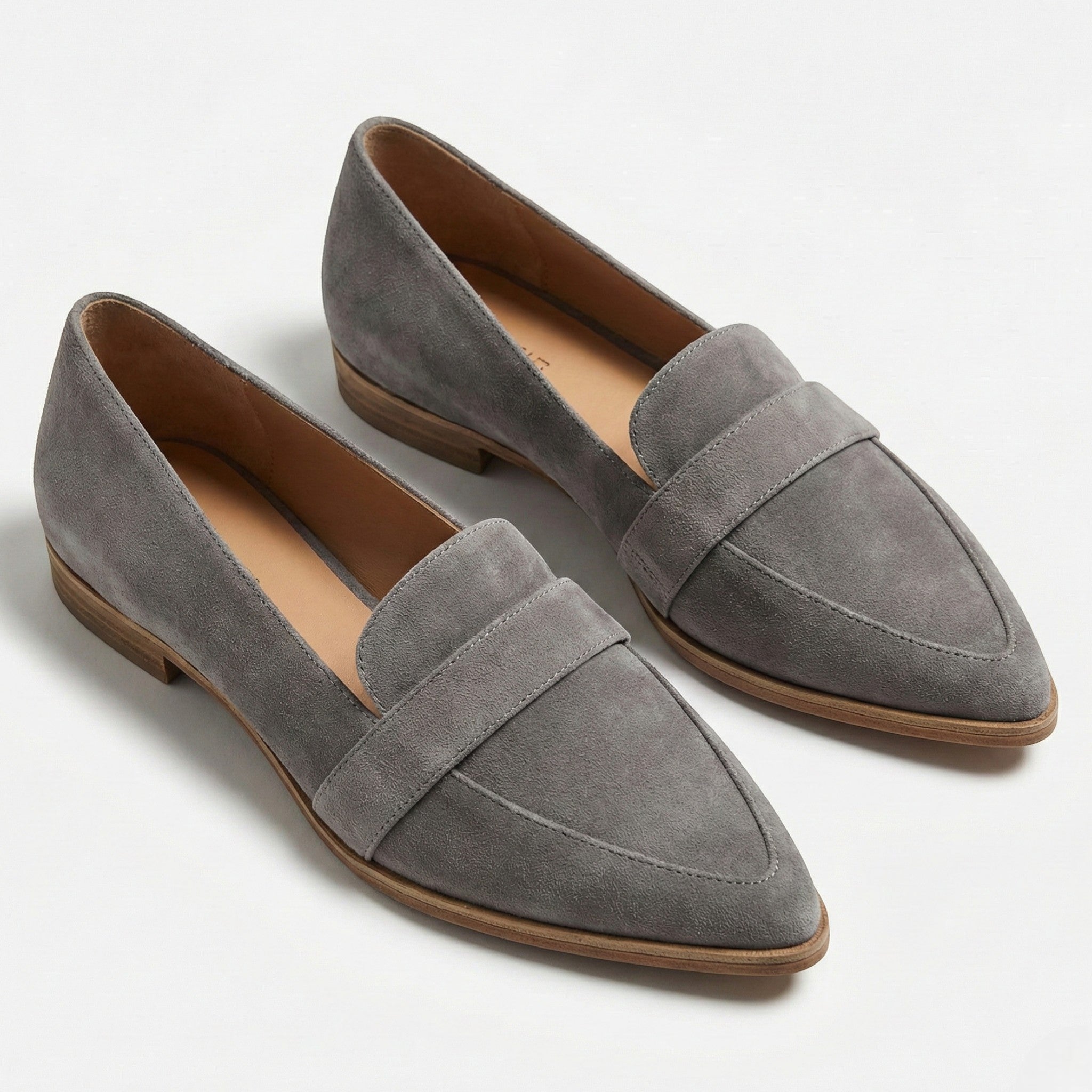 Charlotte - Women's Slip - on Loafers with Contoured Insole - Loafers - Grey - Jones & Smith