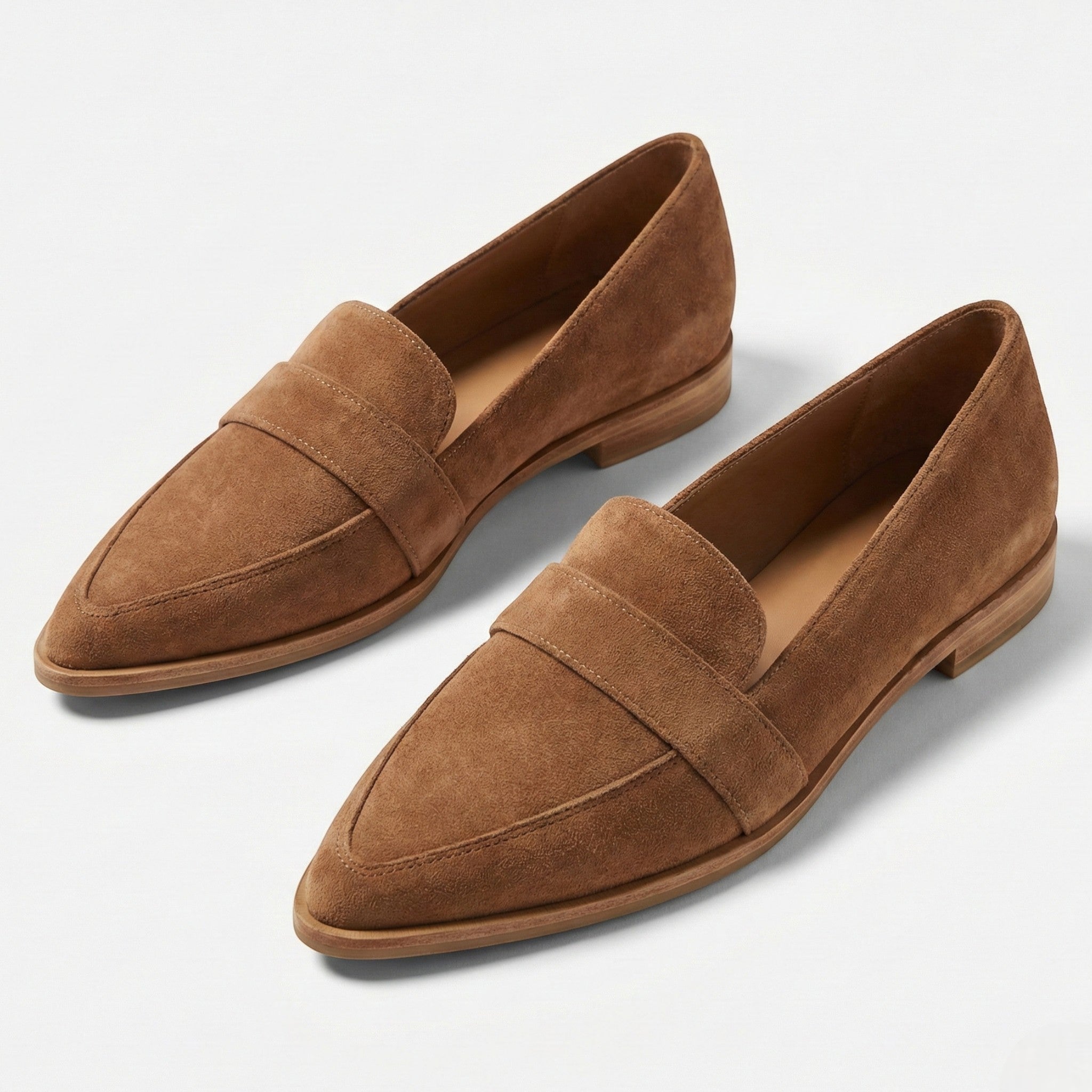 Charlotte - Women's Slip - on Loafers with Contoured Insole - Loafers - Khaki - Jones & Smith