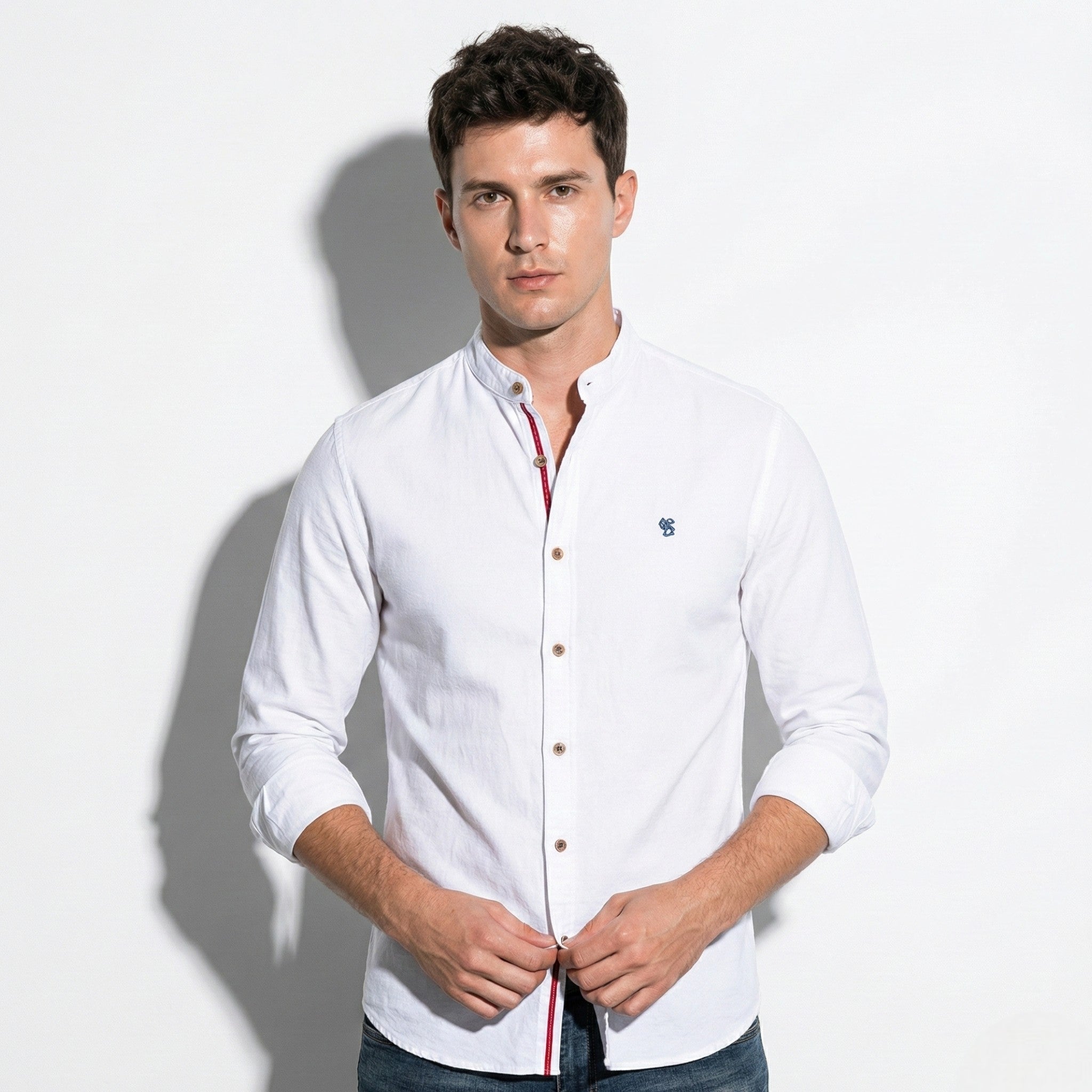 Christopher – Men’s Long Sleeve Shirt with Classic Collar - Shirt - White - Jones & Smith
