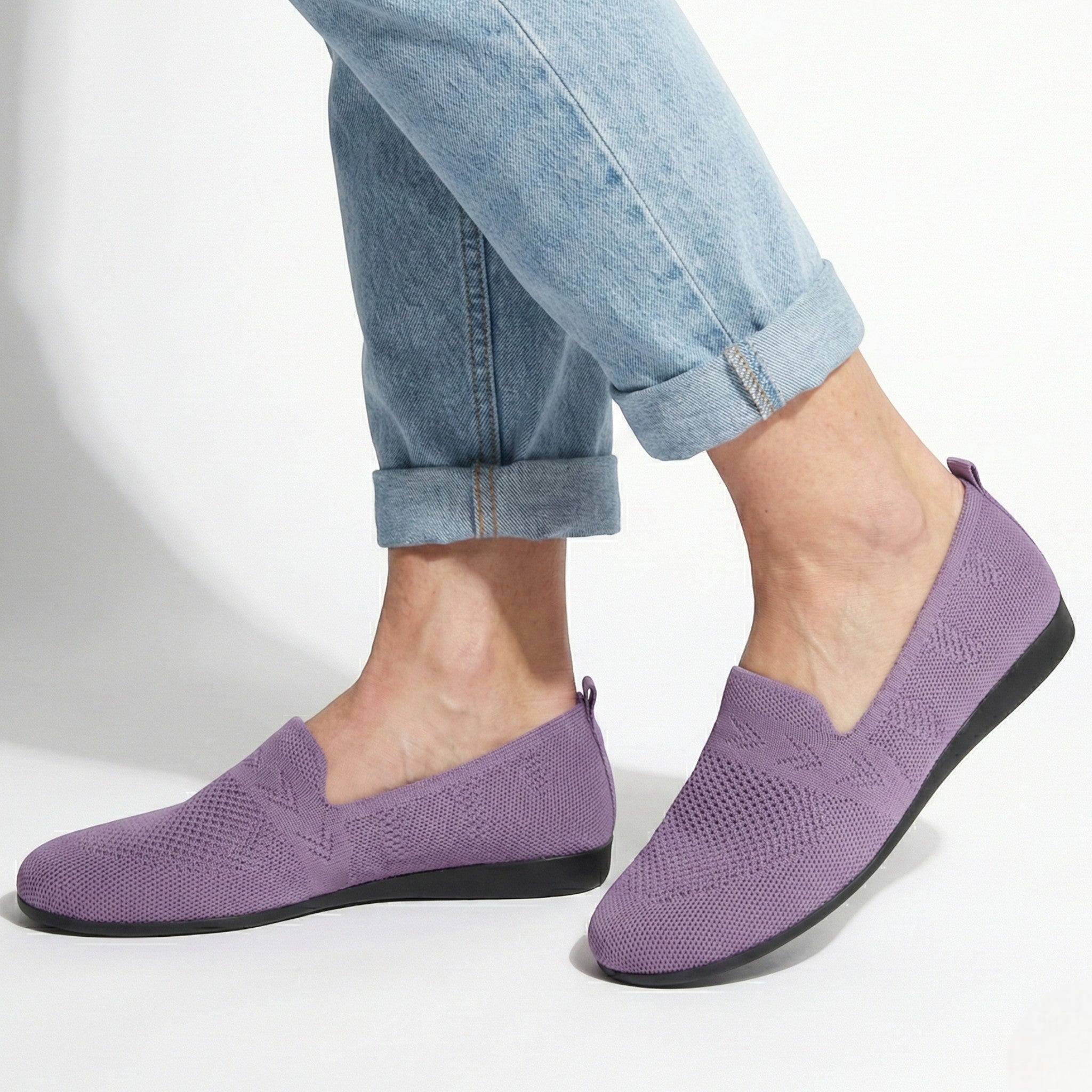 Clara - Women’s Breathable Mesh Slip - On Shoes - New - Purple - Jones & Smith