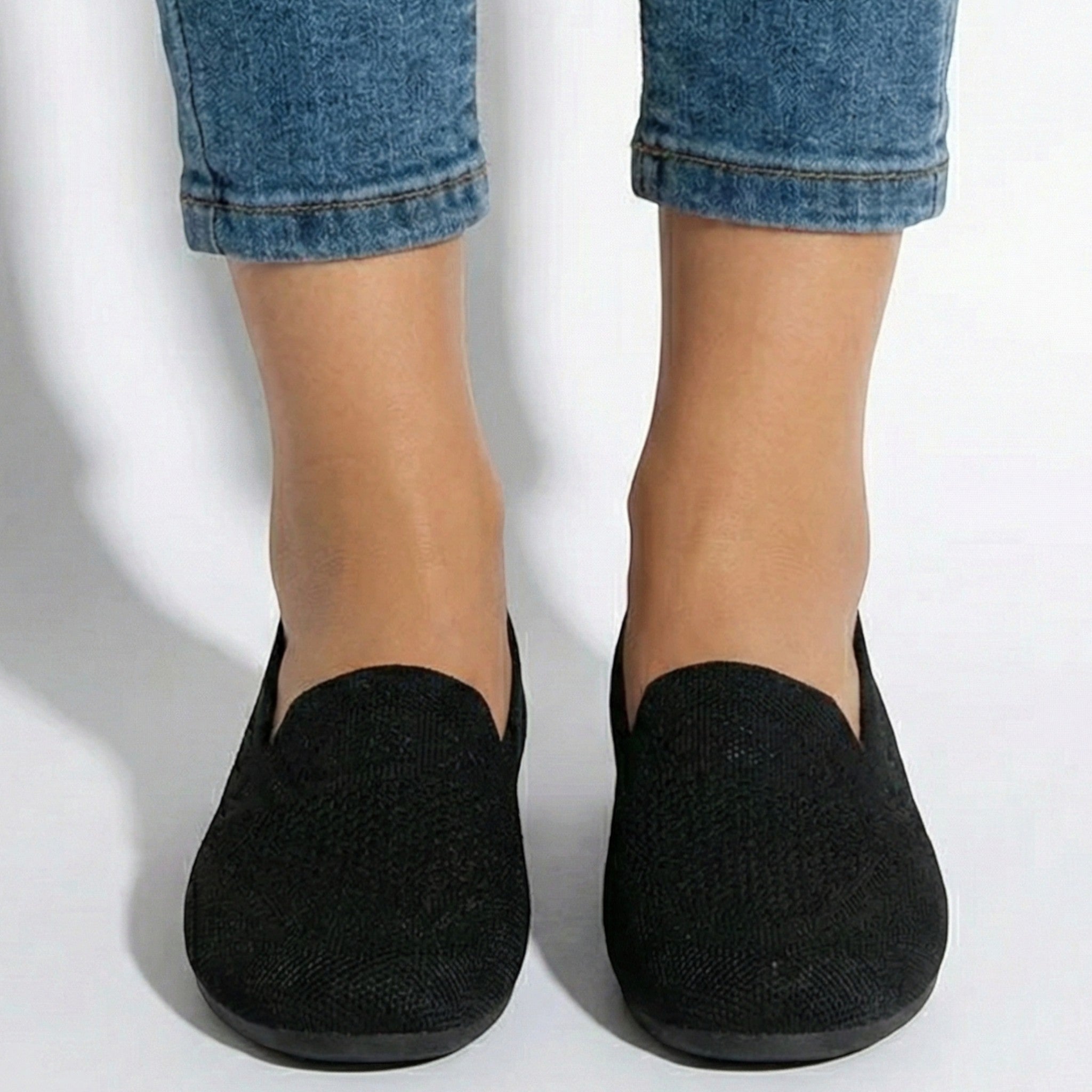 Clara - Women’s Breathable Mesh Slip - On Shoes - New - Black - Jones & Smith