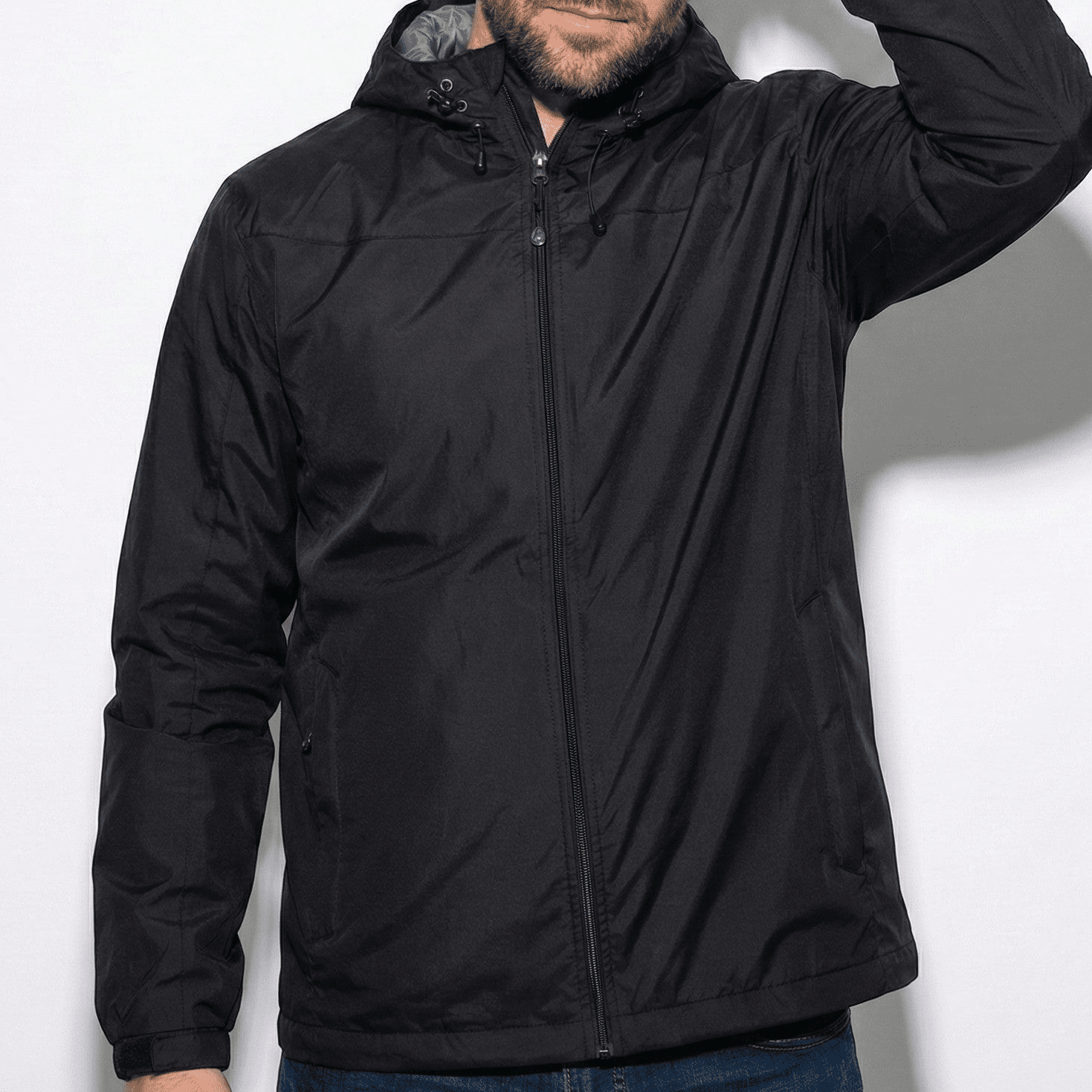 Craig - Men’s Water - Resistant Windbreaker Jacket - Jackets & Coats - Black - Jones & Smith