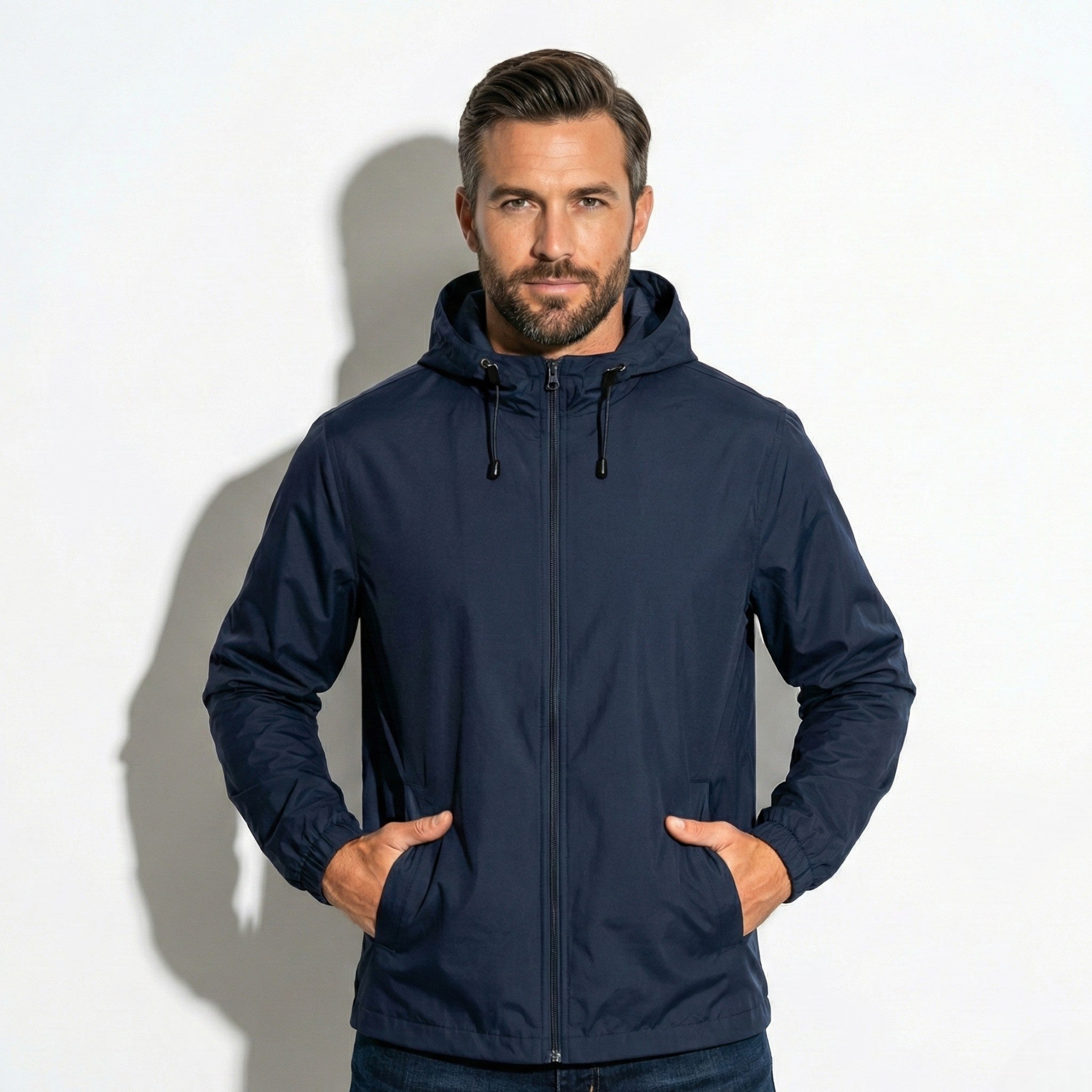 Craig - Men’s Water - Resistant Windbreaker Jacket - Jackets & Coats - Dark Blue - Jones & Smith