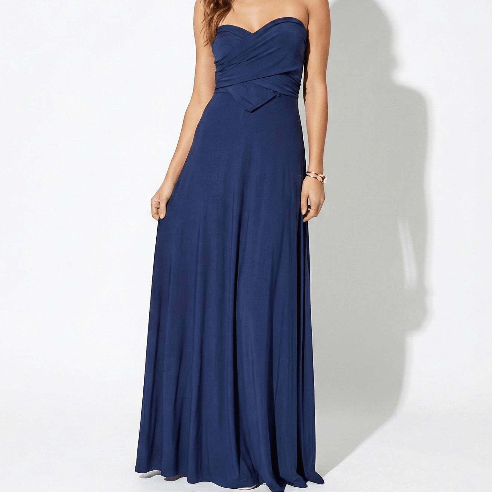 Danielle - Women's 3 - Way Maxi Dress with Waist Tie - Dress - Dark Blue - Jones & Smith