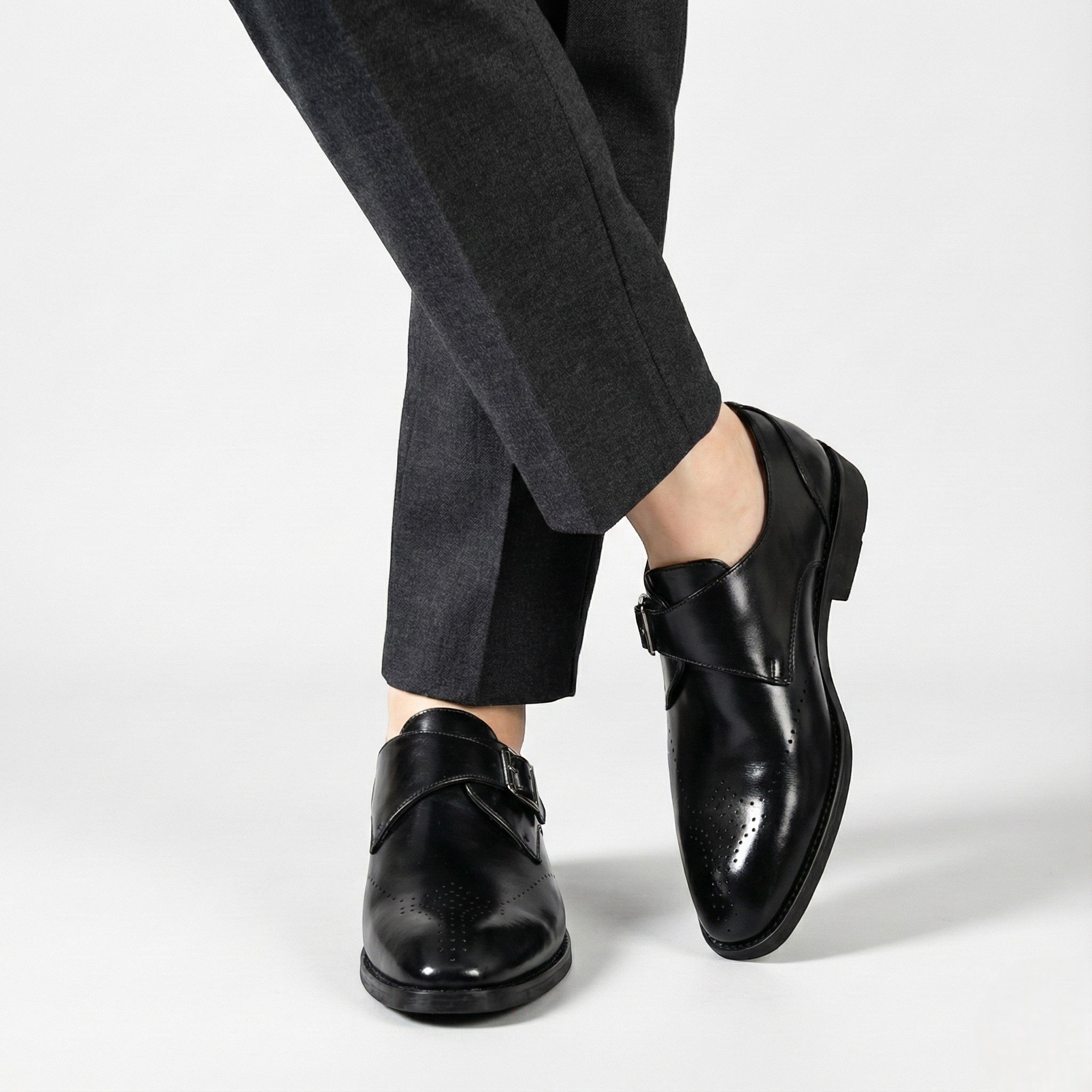 David - Men's Classic Formal Dress Shoes with Polished Finish - Shoes - Black - Jones & Smith