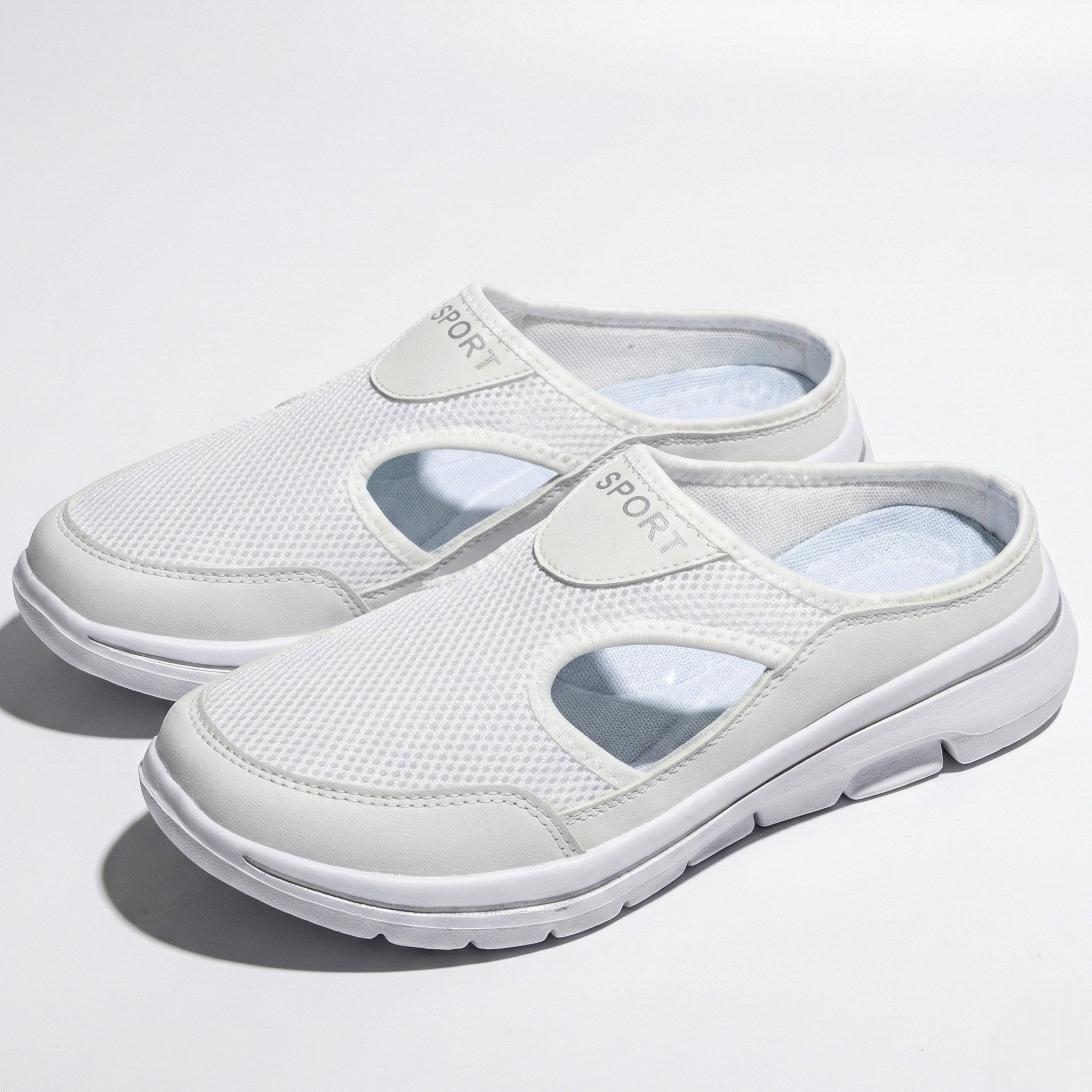 Eleanor - Women’s Breathable Slip - On Walking Shoes - Shoes - White - Jones & Smith