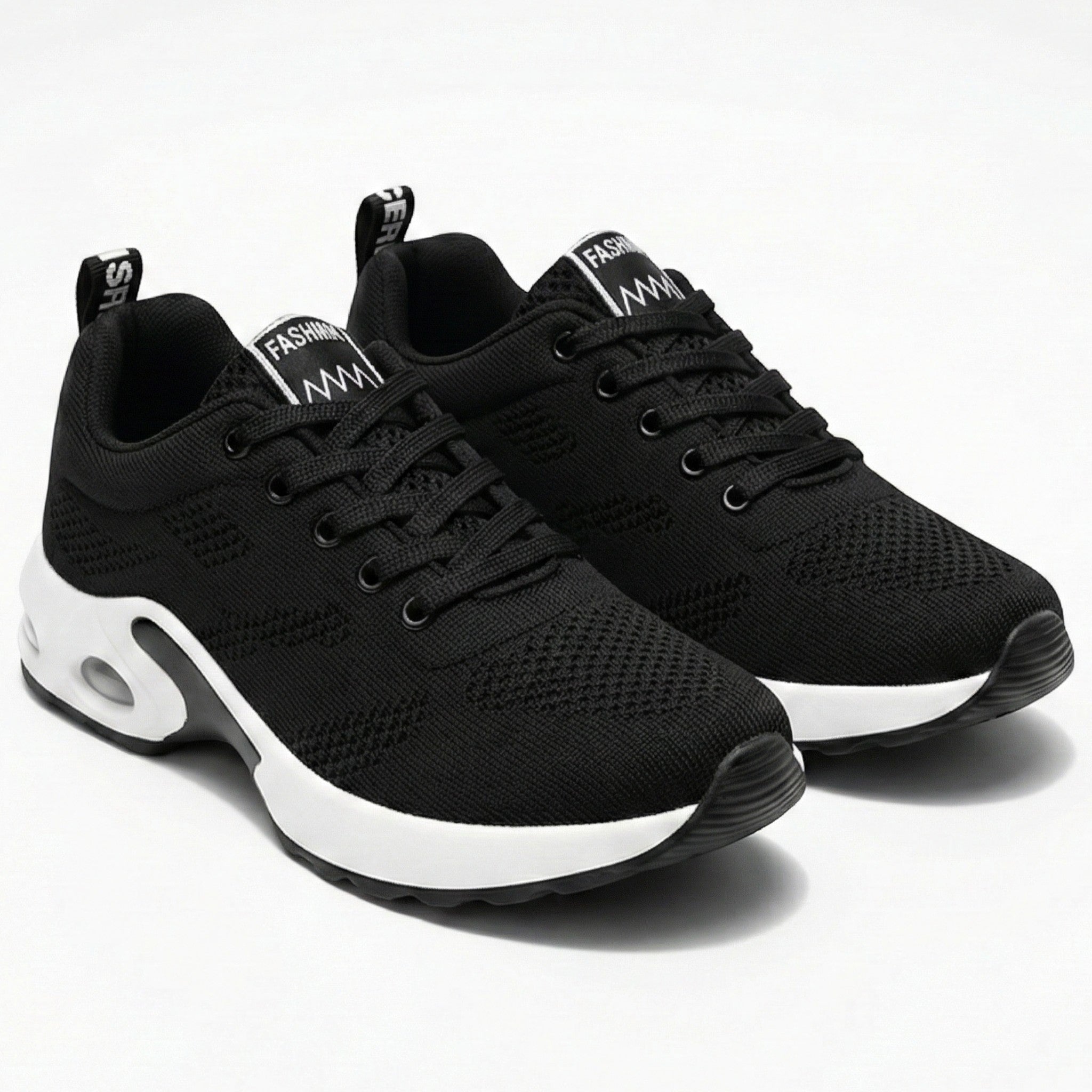 Eleanor - Women's Lightweight Walking Shoes with Air Cushion - Shoes - Black - Jones & Smith