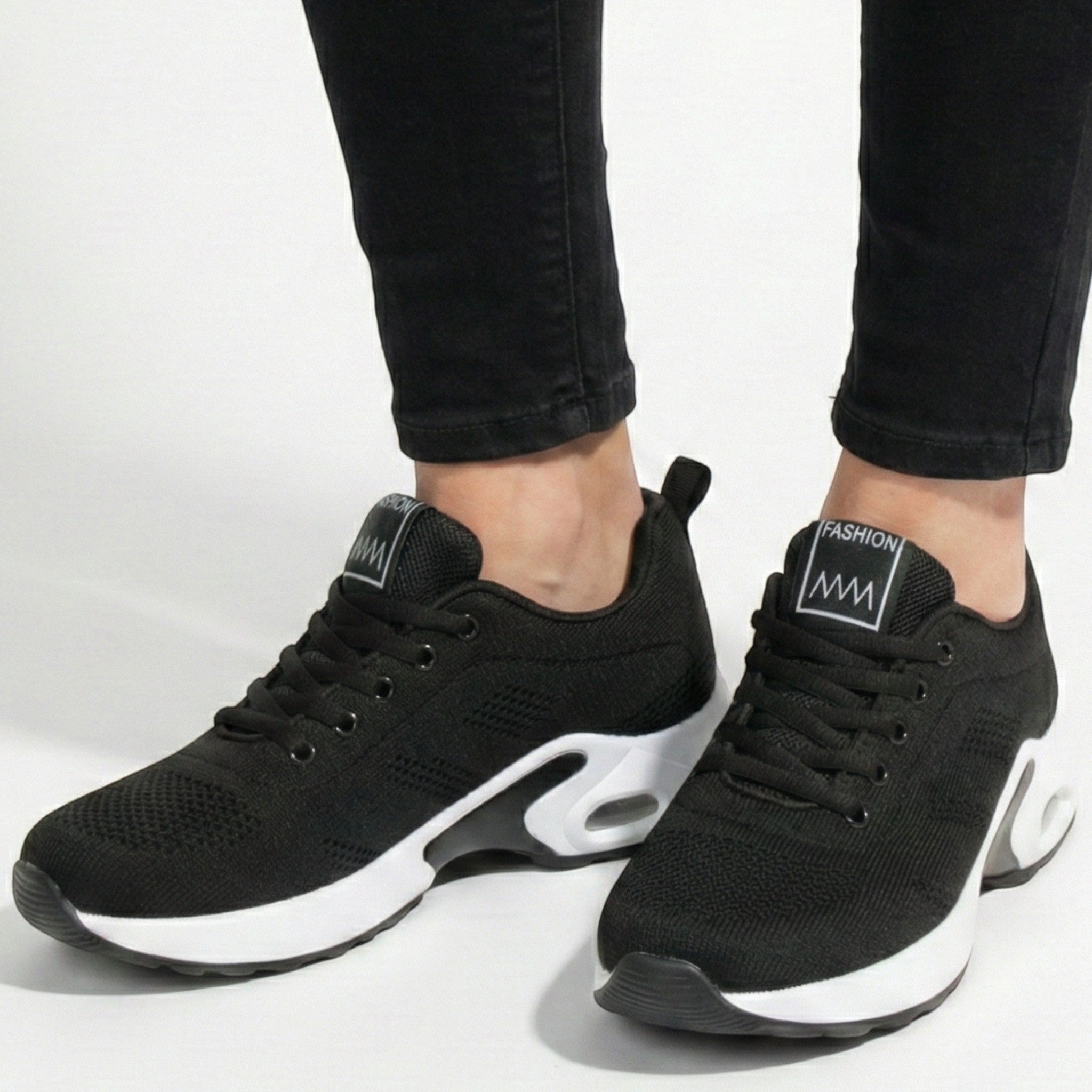 Eleanor - Women's Lightweight Walking Shoes with Air Cushion - Shoes - Black - Jones & Smith