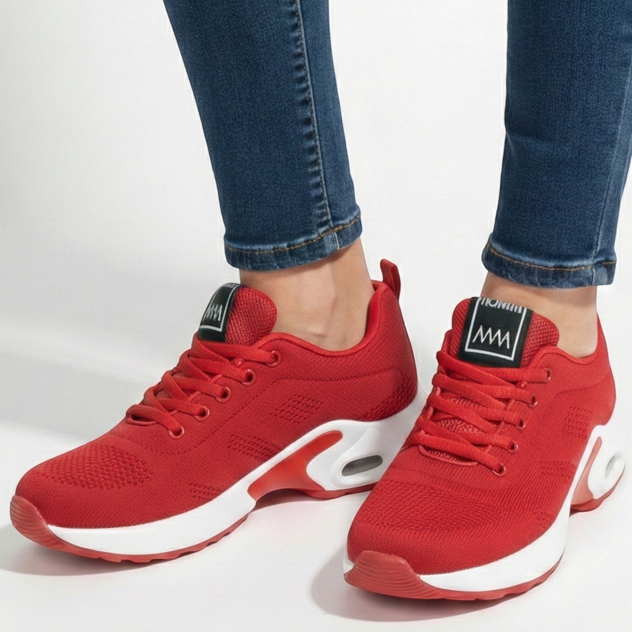 Eleanor - Women's Lightweight Walking Shoes with Air Cushion - Shoes - Red - Jones & Smith