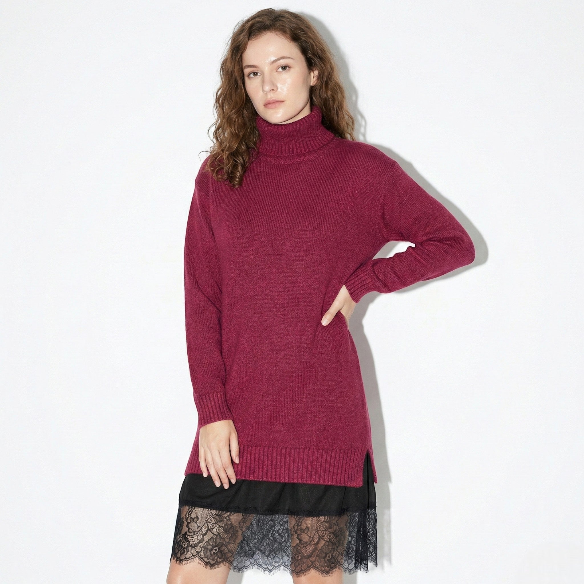 Eleanor - Women’s Sleeveless Midi Dress with Ruffle Trim - Dresses - Brown - Jones & Smith