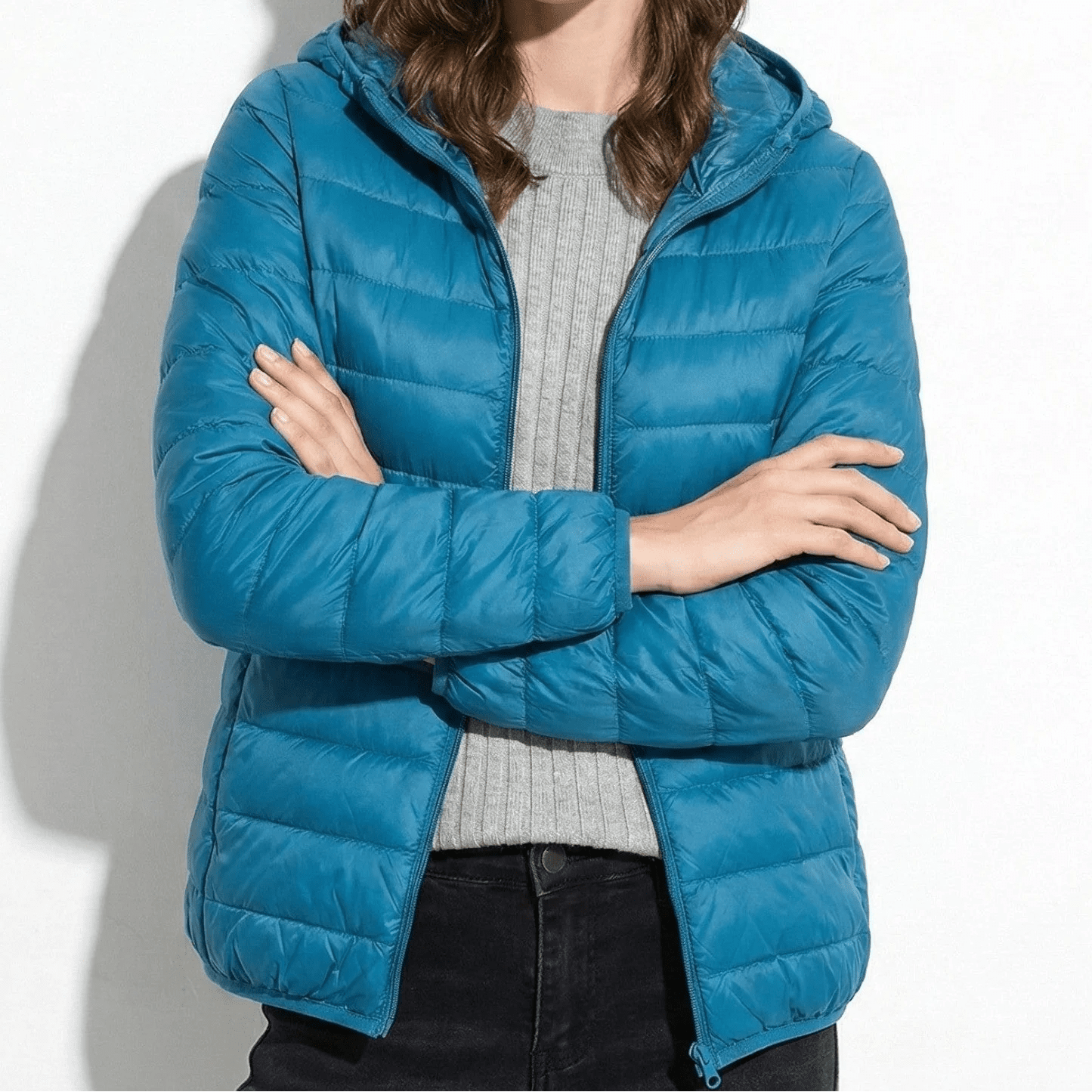 Eleanor - Women's Warm Hooded Puffer Jacket - Outerwear - Blue - Jones & Smith