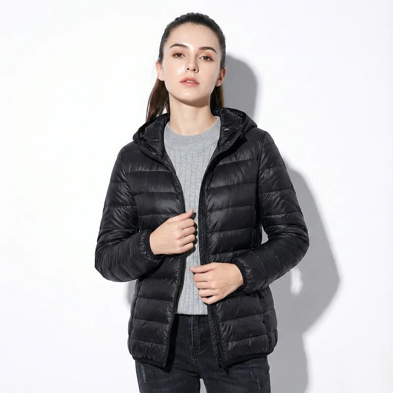 Eleanor - Women's Warm Hooded Puffer Jacket - Outerwear - Black - Jones & Smith