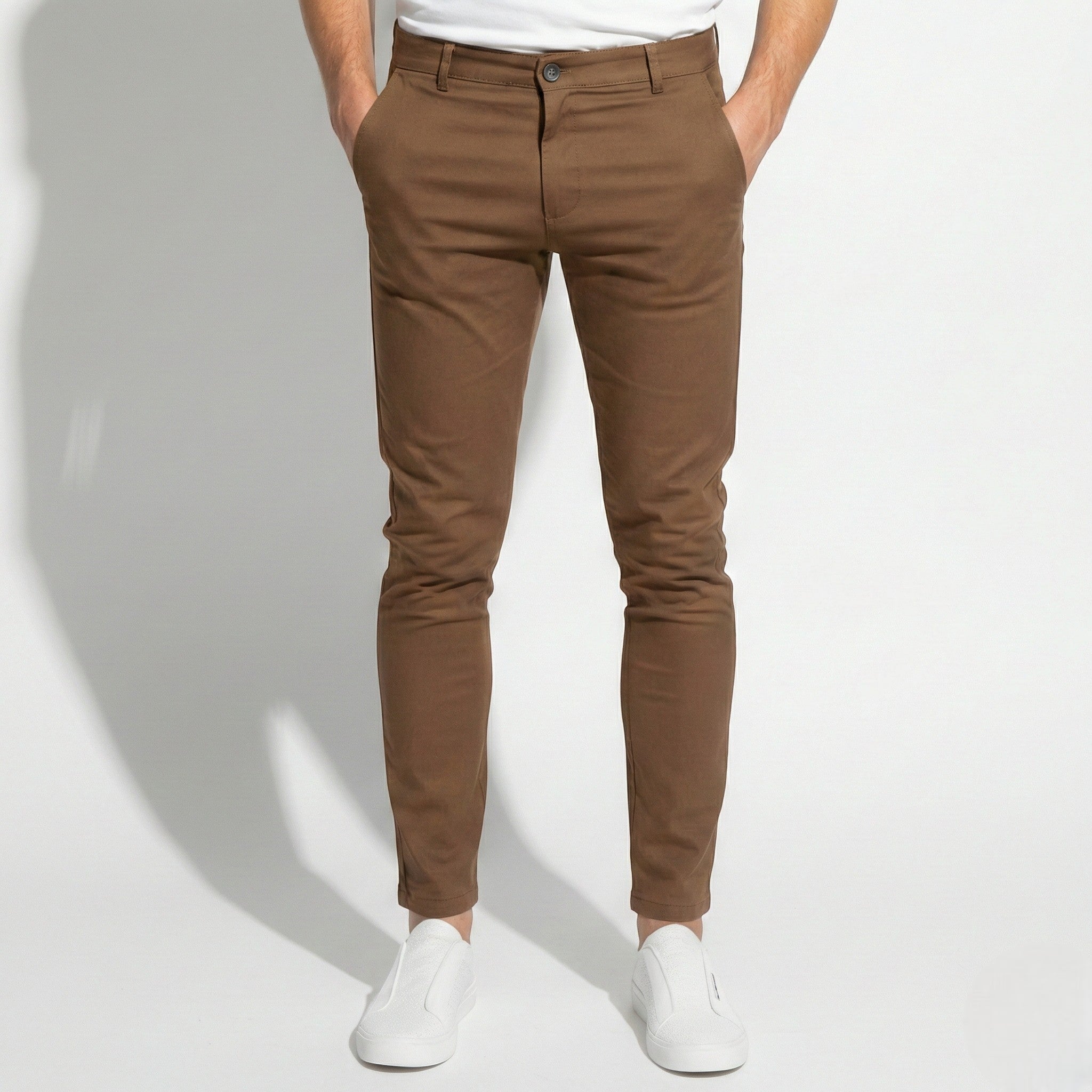 Ethan - Men's Comfortable Tailored Fit Trousers - Trouser - Khaki - Jones & Smith