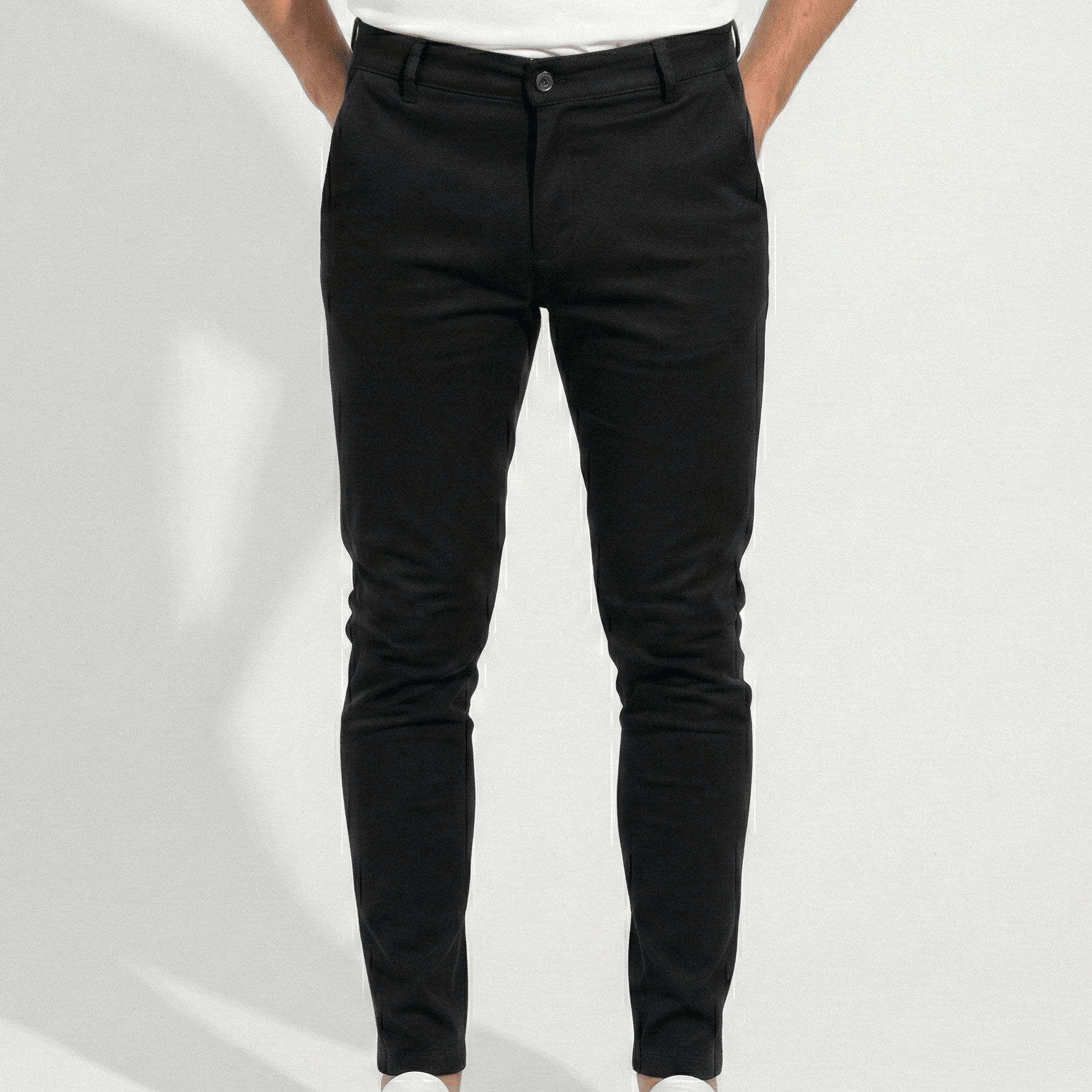 Ethan - Men's Comfortable Tailored Fit Trousers - Trouser - Black - Jones & Smith