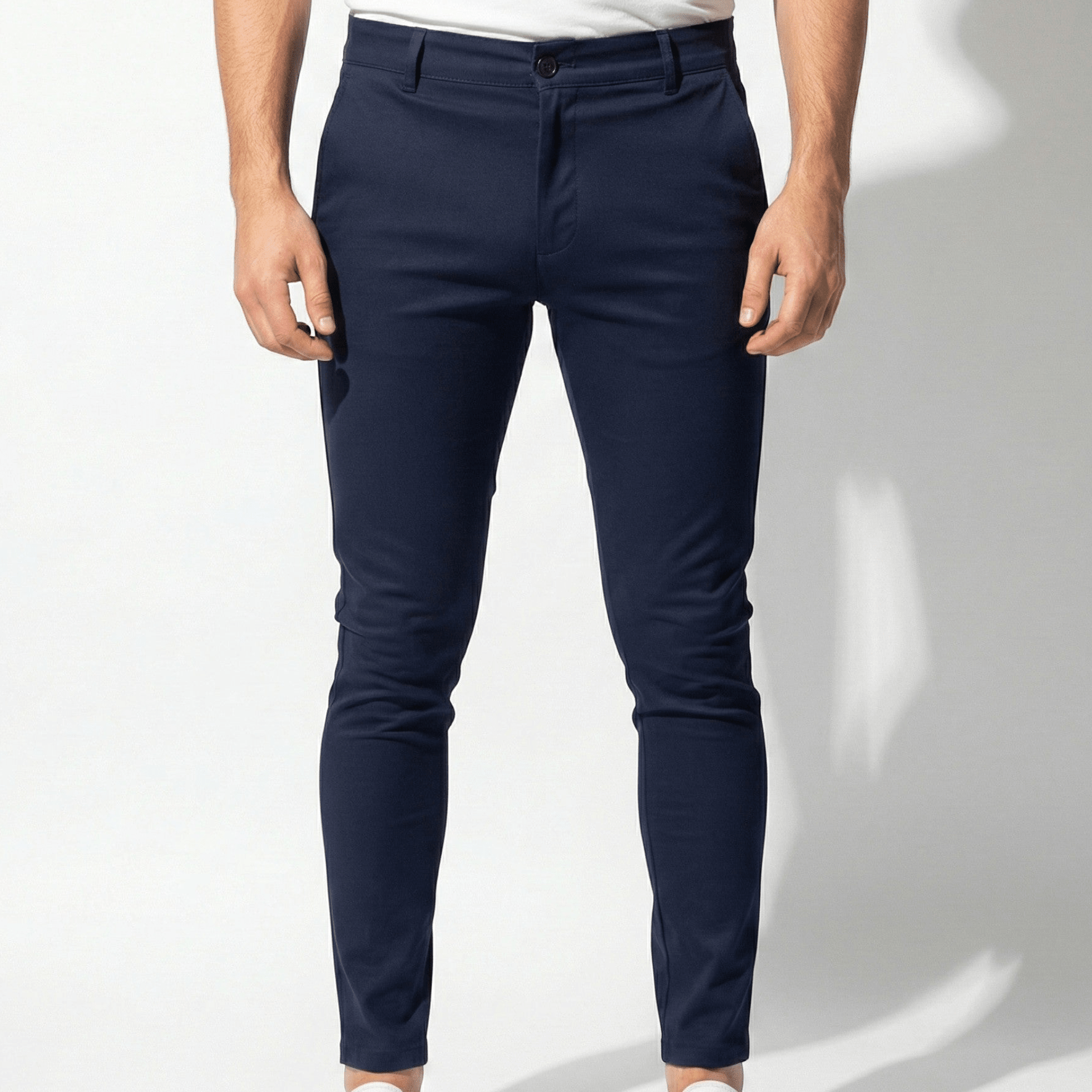 Ethan - Men's Comfortable Tailored Fit Trousers - Trouser - Navy Blue - Jones & Smith
