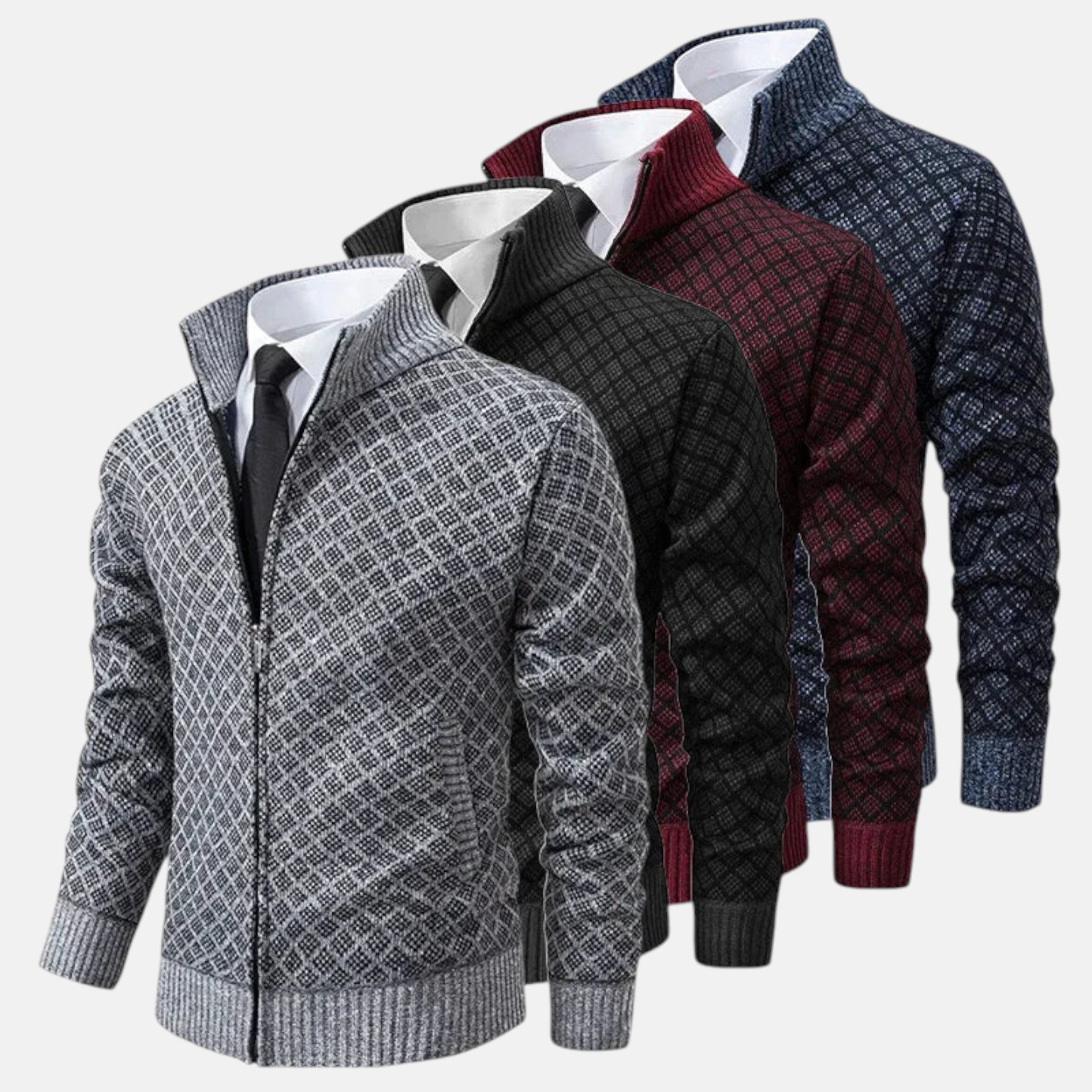 Étienne – Men’s Wool Cardigan - Cardigans - Red - Jones & Smith