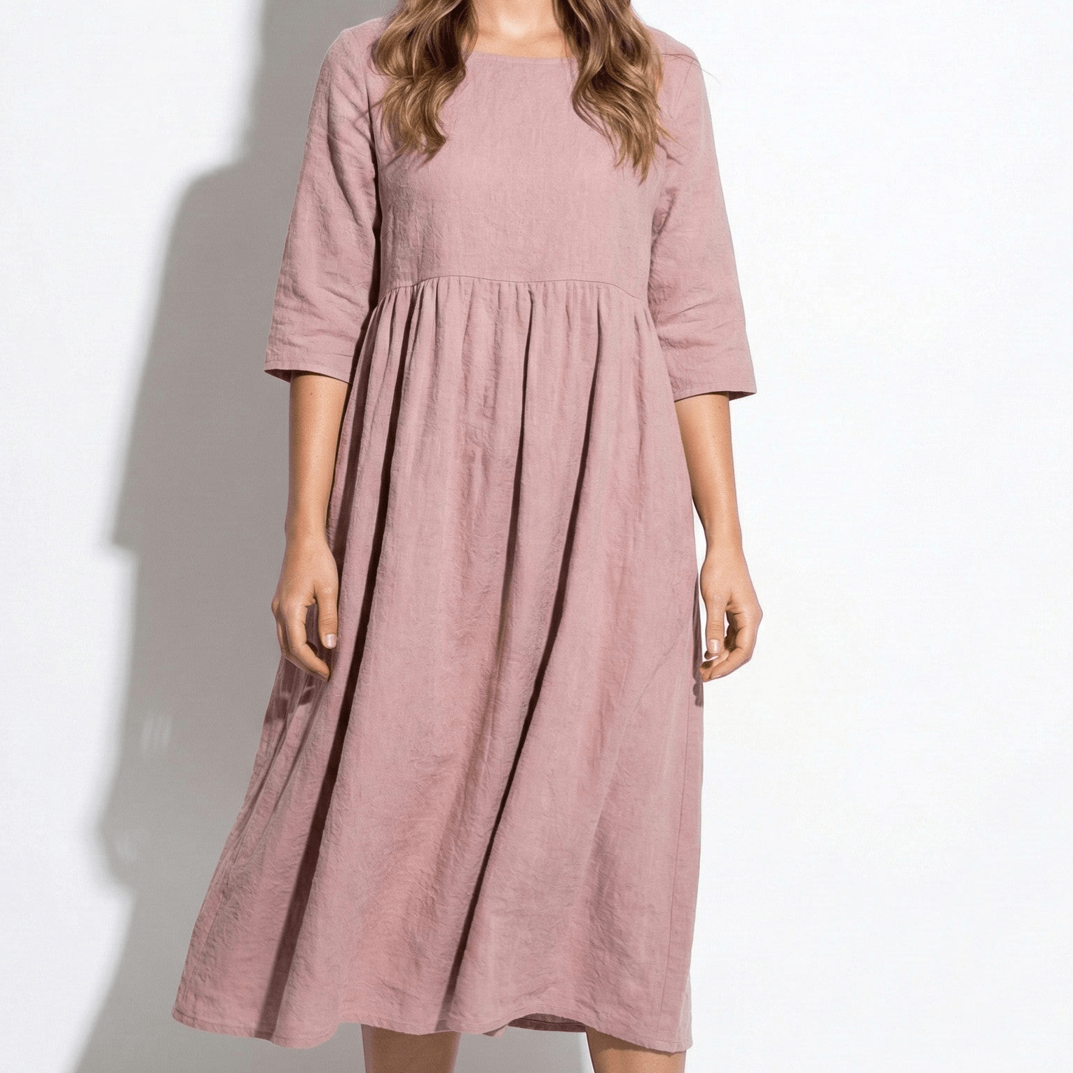 Florence - Women's Breathable Midi Dress with Functional Pockets - Dress - Pink - Jones & Smith