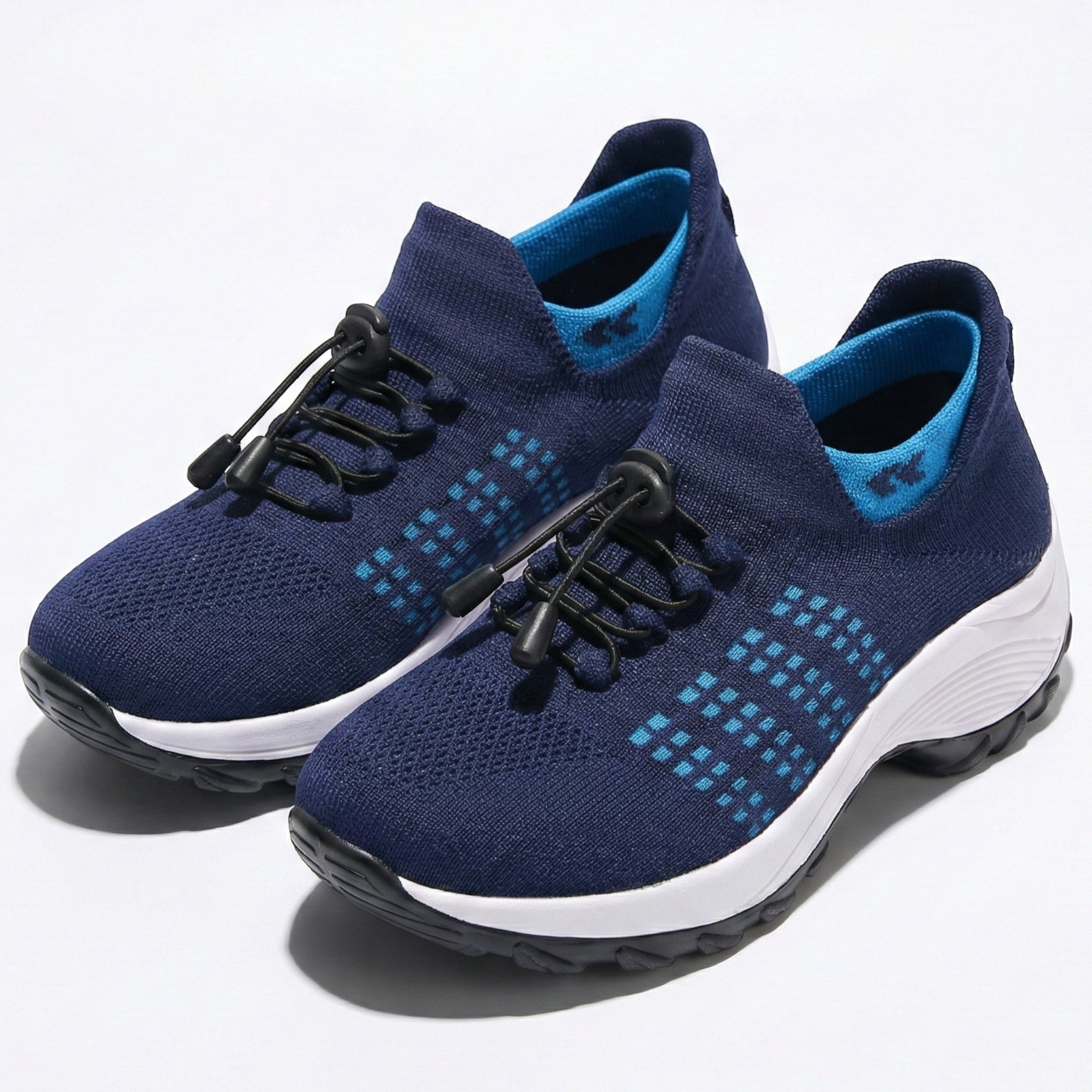 Freya - Women’s Lightweight Breathable Trainers with Toggle Laces - Trainers - Blue - Jones & Smith